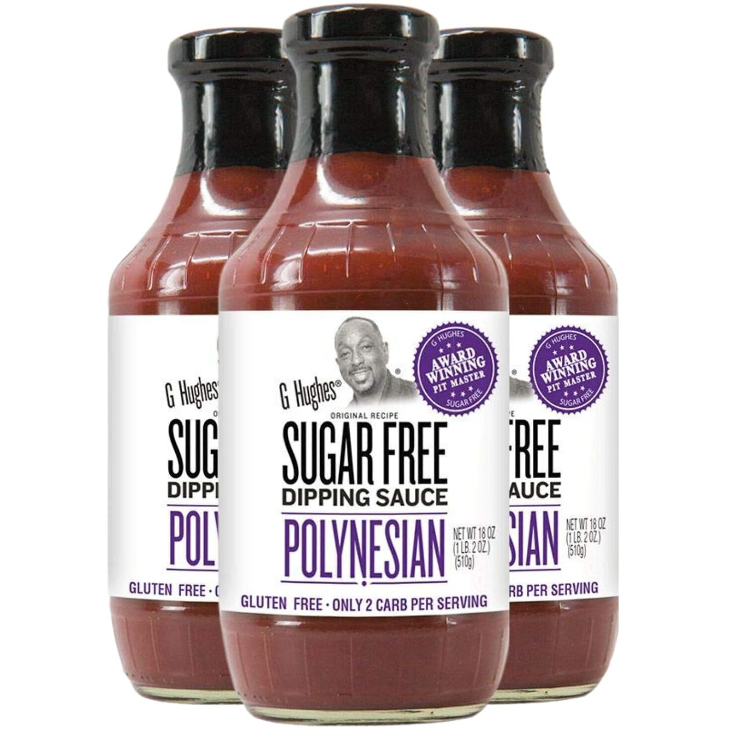 G Hughes Sugar Free, Polynesian Sauce - Sugar Free Dipping Sauce, G Hughes Sugar Free Sauces, Gluten-Free Bbq Sauce, Low Carb Sauce, Vegetarian Sauces, G Hughes Bbq Sauces- 18 Oz (3-Pack)