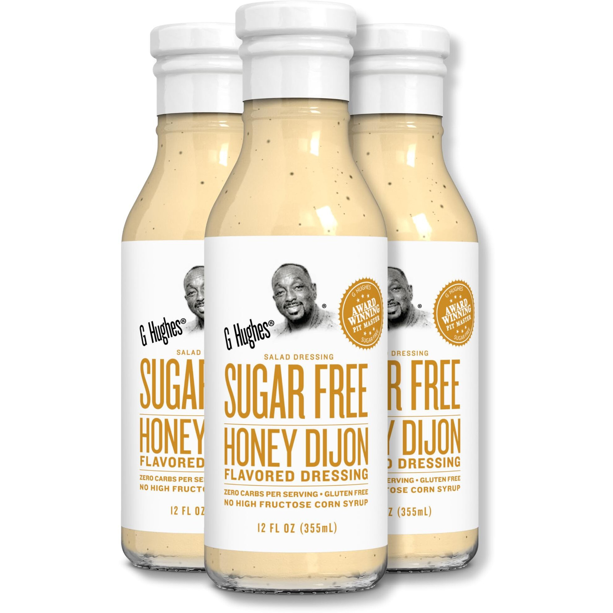 G Hughes Sugar Free, Honey Dijon Dressing - Honey Mustard Dressing, Sugar Free Honey Mustard, Gluten Free Dijon Salad Dressing, Keto Honey Mustard Salad Dressing, Dijon Mustard - 12 Oz (3-Pack)