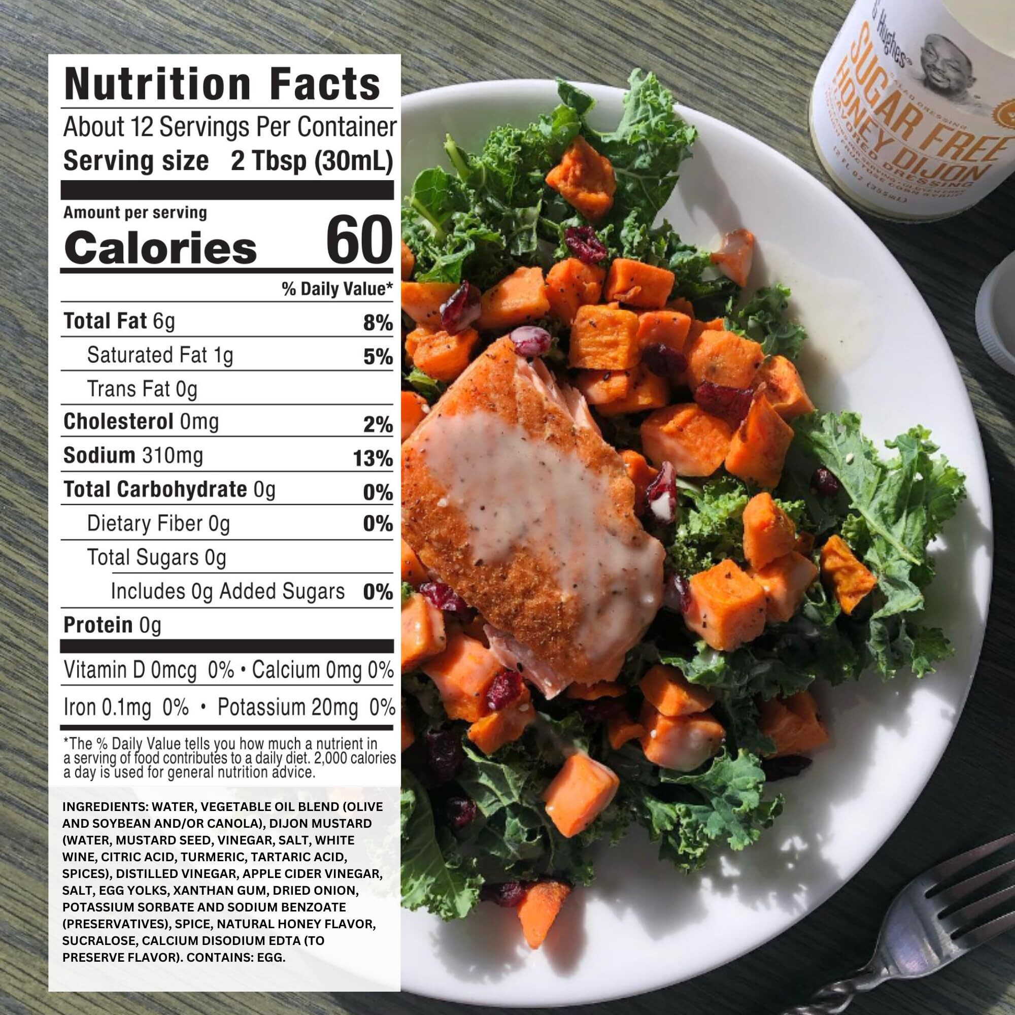 G Hughes Sugar Free, Honey Dijon Dressing - Honey Mustard Dressing, Sugar Free Honey Mustard, Gluten Free Dijon Salad Dressing, Keto Honey Mustard Salad Dressing, Dijon Mustard - 12 Oz (3-Pack)