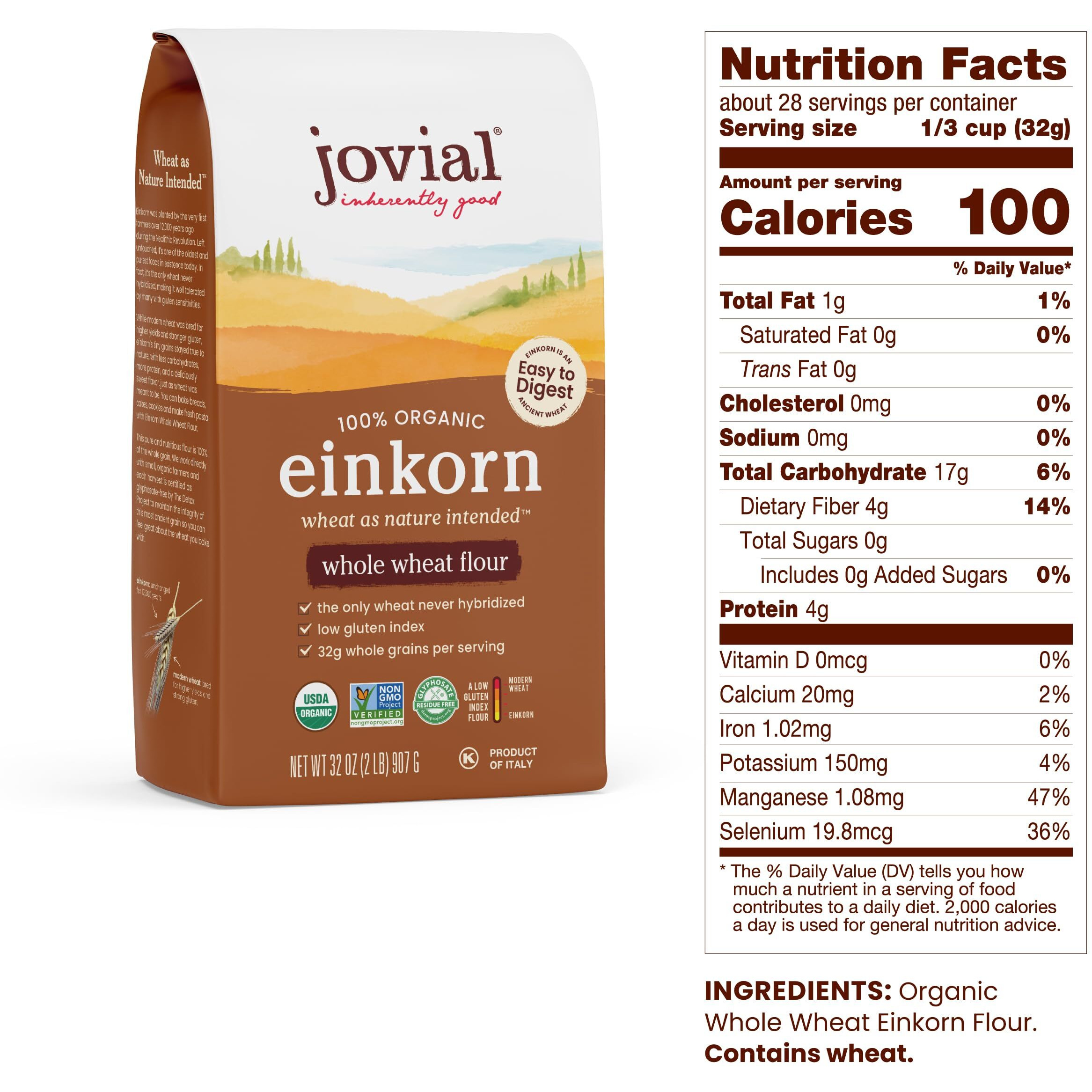 Jovial 100% Organic Einkorn Whole Wheat Flour 32Oz