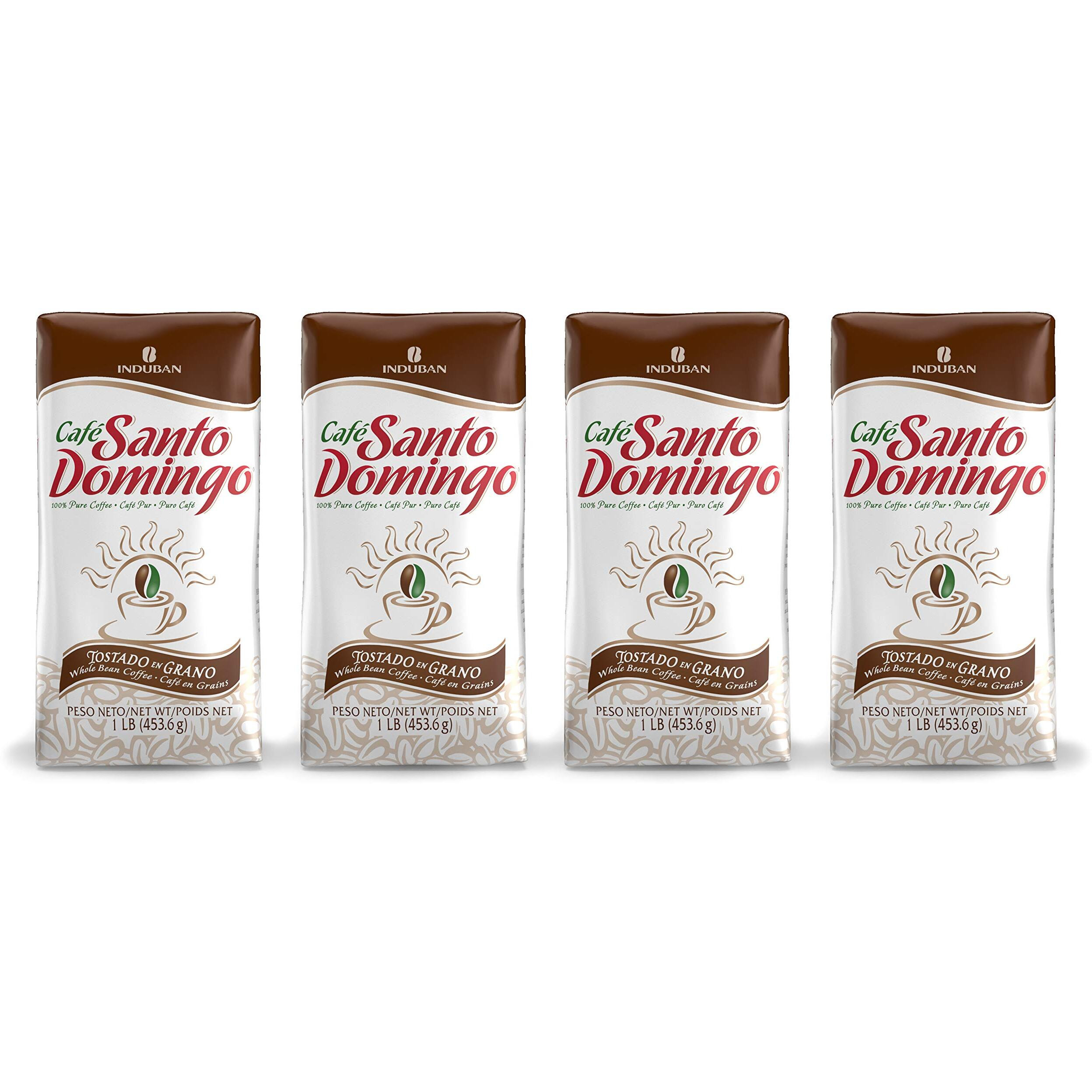 Santo Domingo Coffee, 16 Oz Bag, Whole Bean Coffee, Medium Roast - Product From The Dominican Republic (Pack Of 4)