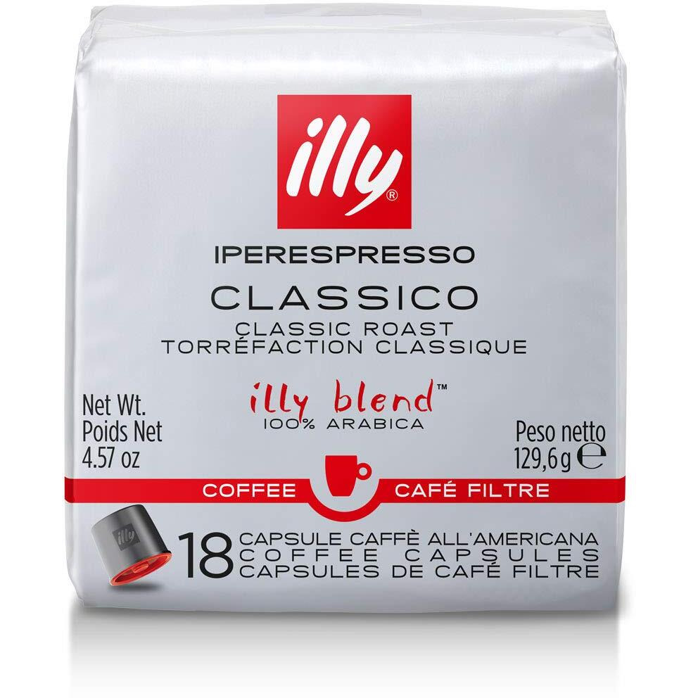 Illy Coffee Iperespresso Capsules - Single-Serve Coffee Capsules & Pods - Single Origin Coffee Pods - Classico Medium Roast With Notes Of Caramel - For Iperespresso Capsule Machines - 18 Count