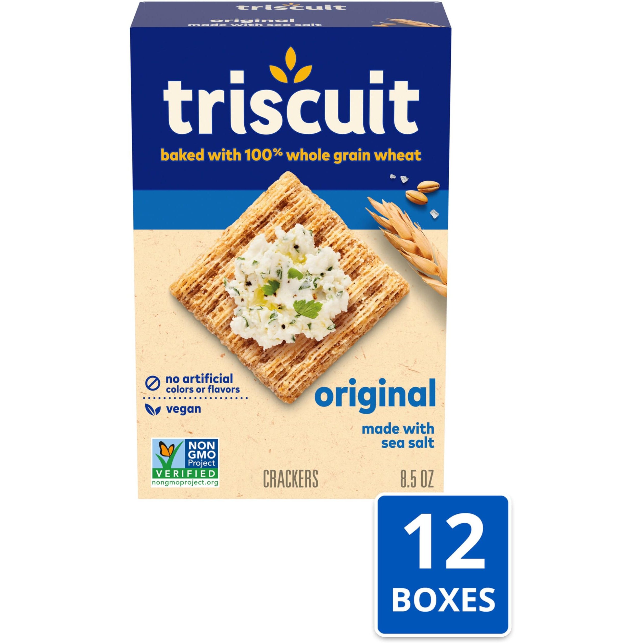 Triscuit Original Whole Grain Wheat Crackers, 12 - 8.5 Oz Boxes
