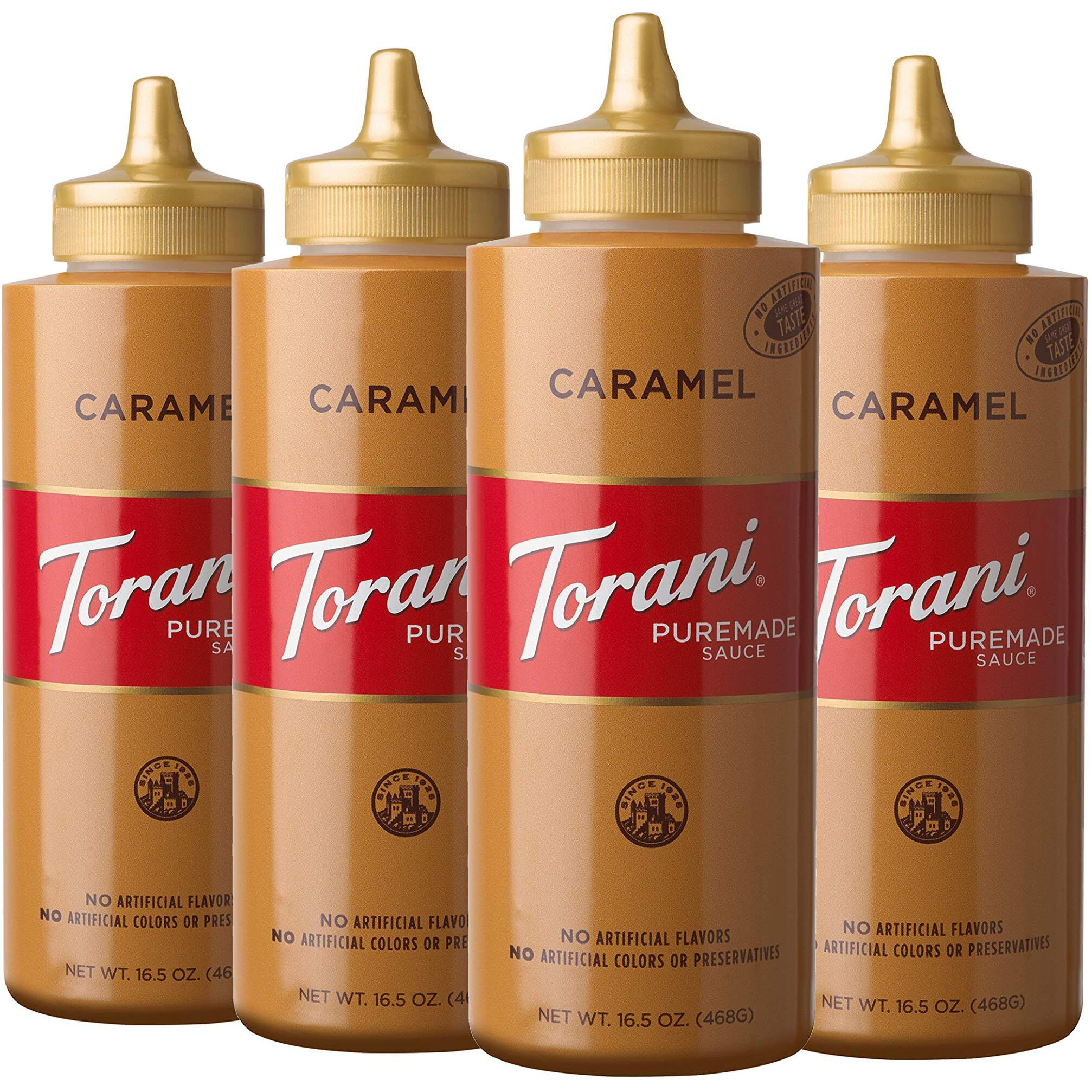 Torani Puremade Sauce, Caramel, 16.5 Ounces(Pack Of 4)
