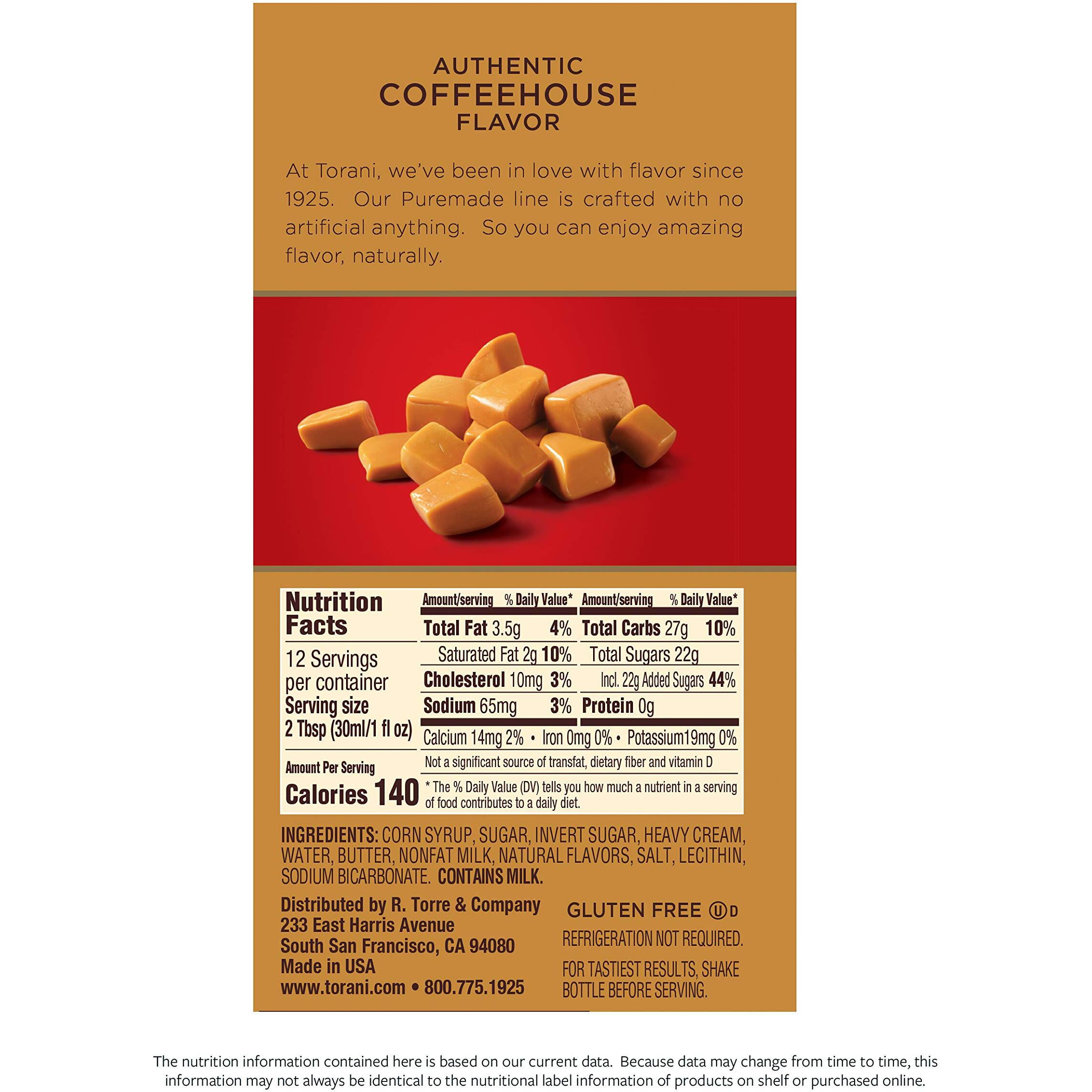 Torani Puremade Sauce, Caramel, 16.5 Ounces(Pack Of 4)