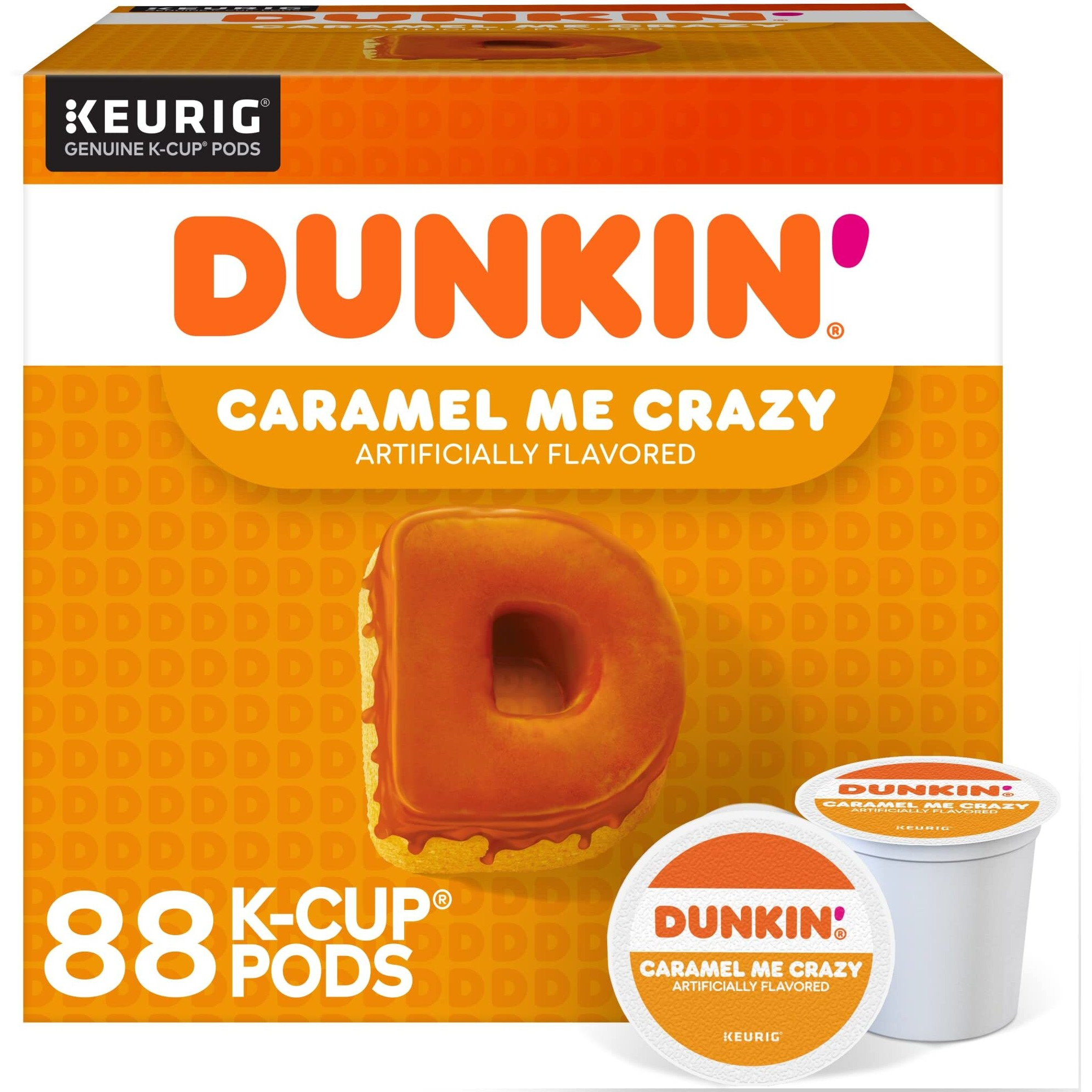 Dunkin' Caramel Me Crazy Flavored Coffee, 88 Keurig K-Cup Pods