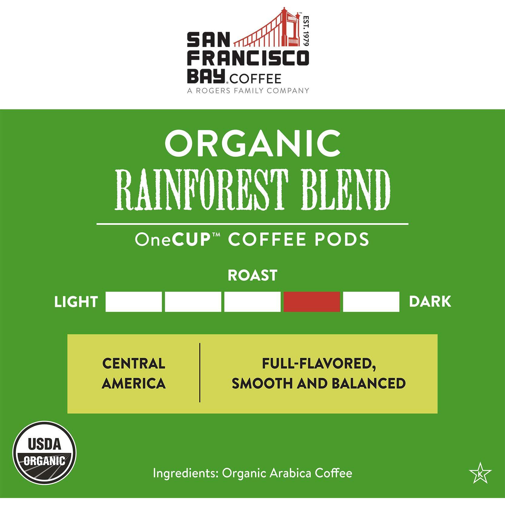 San Francisco Bay Compostable Coffee Pods - Organic Rainforest Blend (36 Ct) K Cup Compatible Including Keurig 2.0, Medium Dark Roast