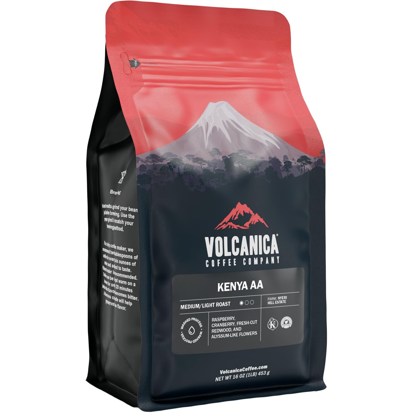 Kenya Aa Coffee, 100% Pure, Ground, Fresh Roasted, 16-Ounce