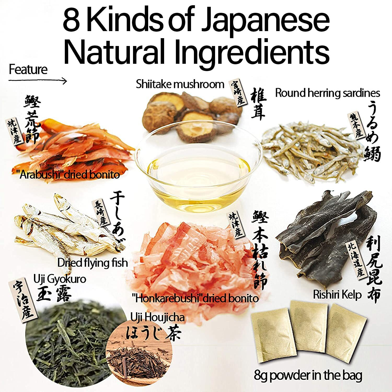 Dashi Stock (Dashi Broth, Dashi Packet), Umami Dashi Soup Stock, Use 7Carefully Selected Ingredients, Made In Japan, 8G  15PacsYamasan