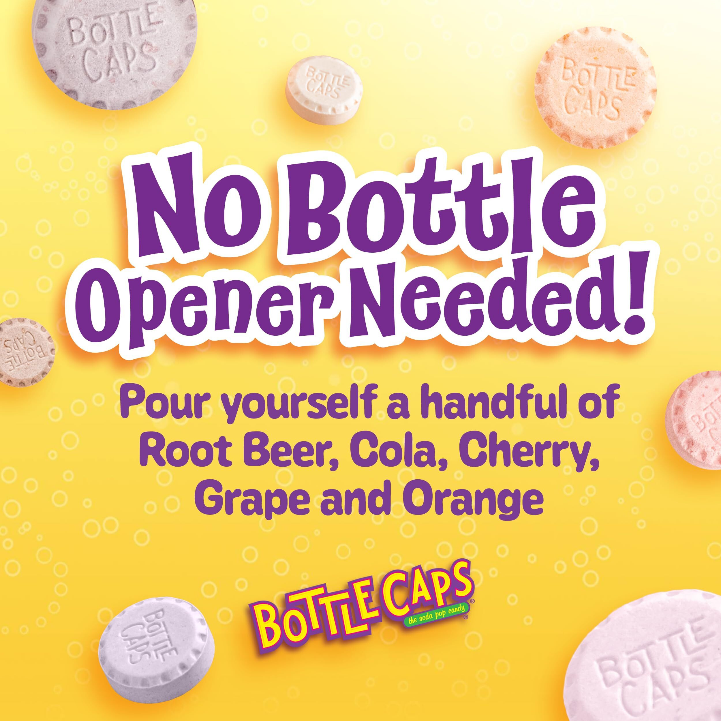 Wonka Bottle Caps, Fizzy Hard Candy, 5 Ounce Theater Candy Boxes (Pack Of 10)