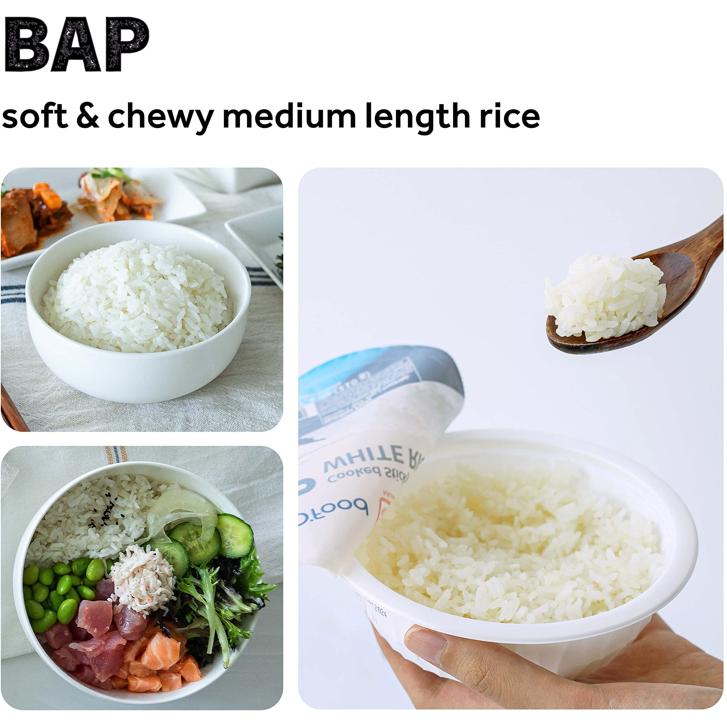 O'Food Bap Instant Rice (Pack Of 12), Korean Cooked White Rice, Microwavable, Gluten-Free Sticky Rice Bowl, Asian Rice, Pantry Staple, Microwave Safe, Perfect With Kimchi, Noodles, Soup
