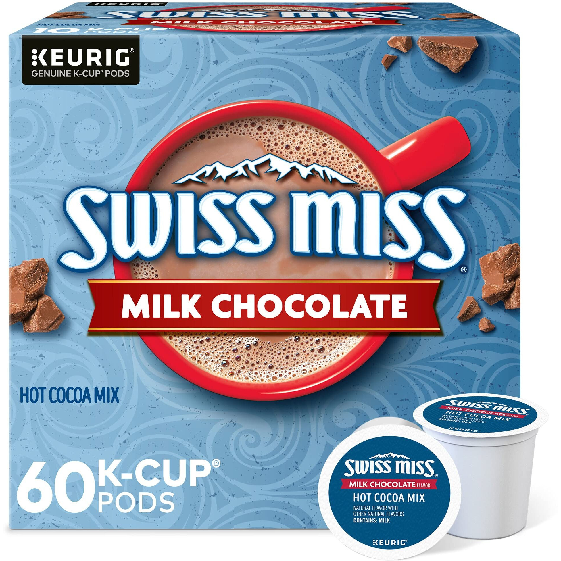Swiss Miss Milk Chocolate Hot Cocoa, Keurig Single-Serve K-Cup Pods, 60 Count (6 Packs Of 10)