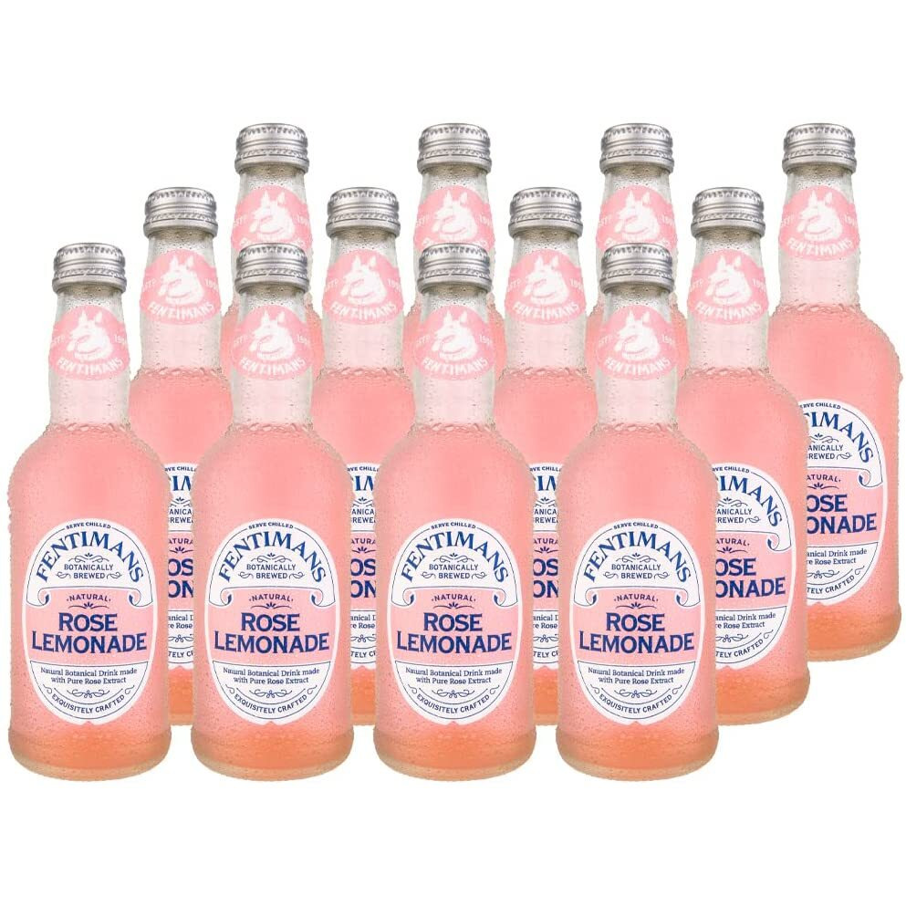 Fentimans Rose Lemonade - Botanically Brewed Lemonade, Sparkling Pink Lemonade, Craft Soda, Mixer, Natural Ingredients - 9.3 Fl Oz (Pack Of 12)