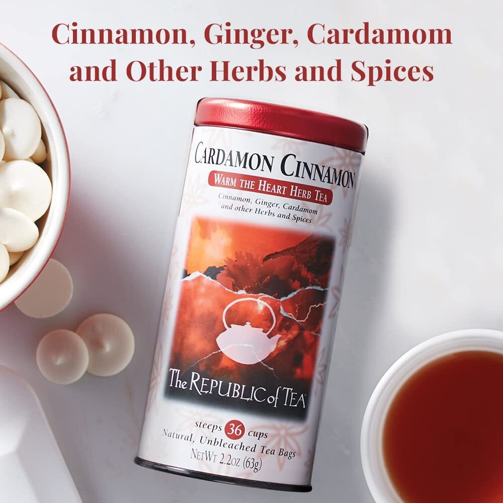 The Republic Of Tea Cardamon Cinnamon Herbal Tea, 36-Count