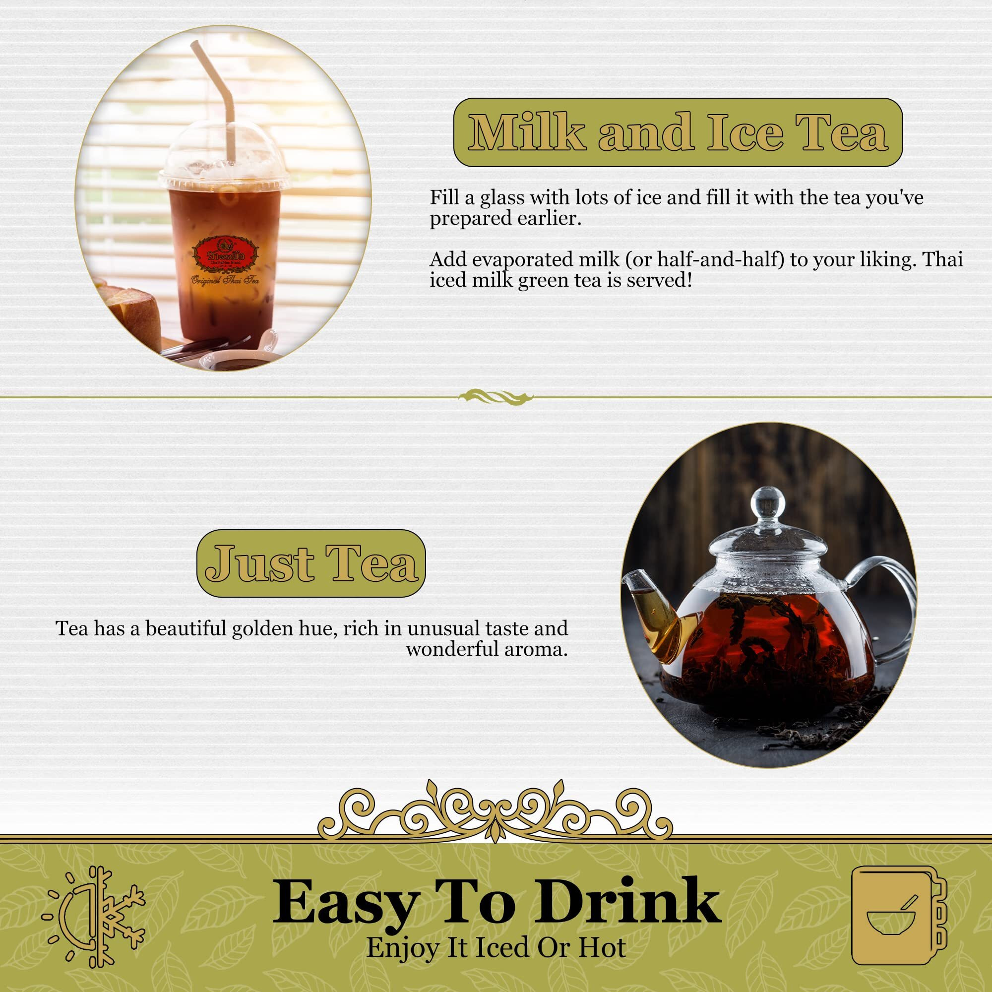 Number One Extra Gold Premium Thai Tea Mix Fine Loose Leaves For Iced Tea, Milk Tea Or Boba Tea, Traditional Brand From Thailand With Stronger, Bolder Taste Than Regular Thai Tea (14 Oz Bag)