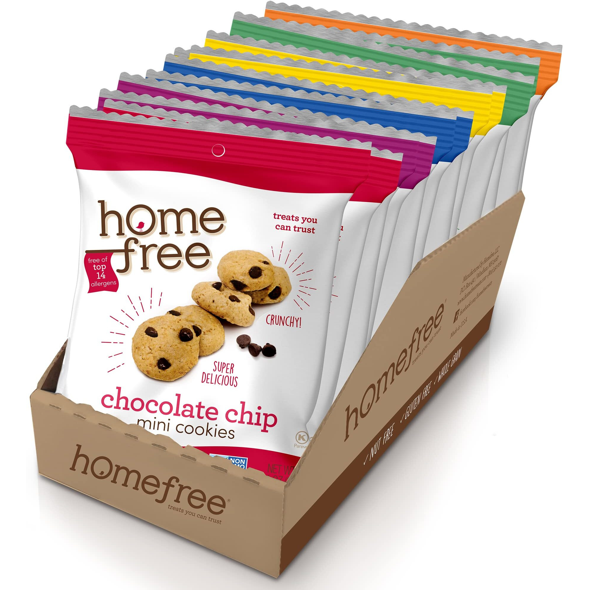 Homefree Mini Cookies Variety Pack, Gluten Free, Nut Free, Vegan, Cookie Snack Packs, School Safe And Allergy Friendly Snack (Pack Of 10)