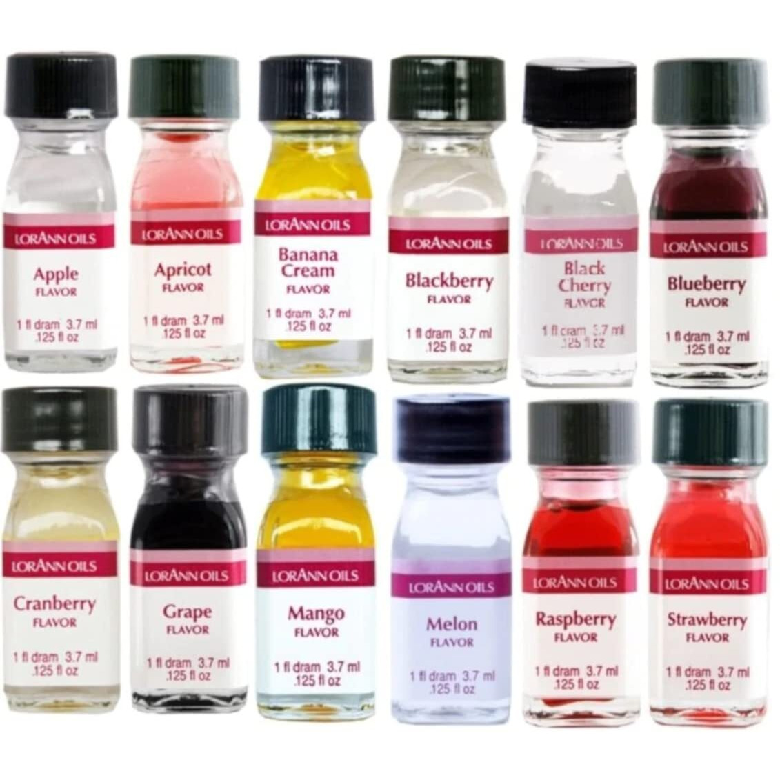 Lorann Ss Pack 1 Of 12 Fruity Flavors In 1 Dram Bottles (.0125 Fl Oz - 3.7Ml)