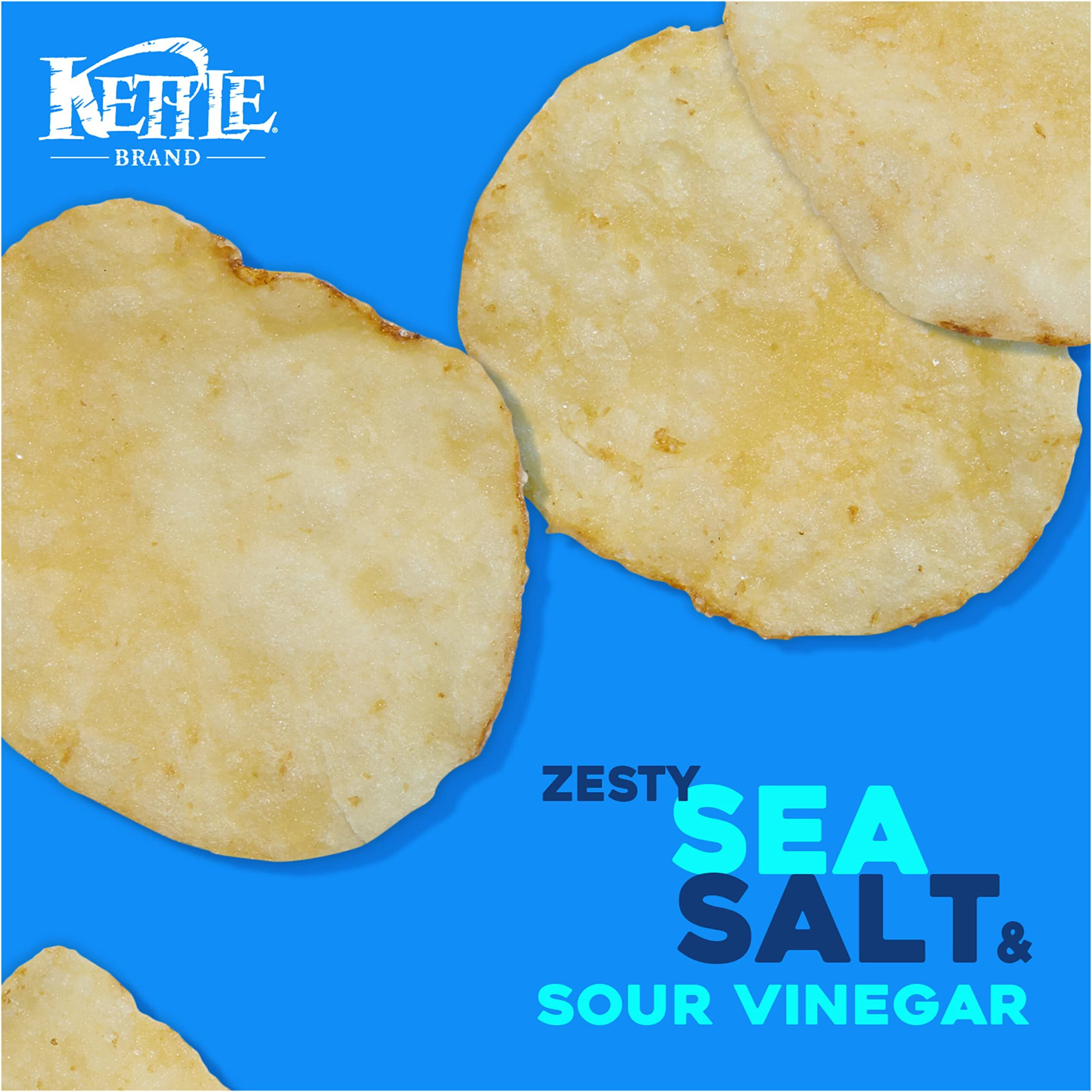 Kettle Brand Potato Chips, Salt & Vinegar Kettle Chips, Snack Bag, 2 Oz (Pack Of 6)