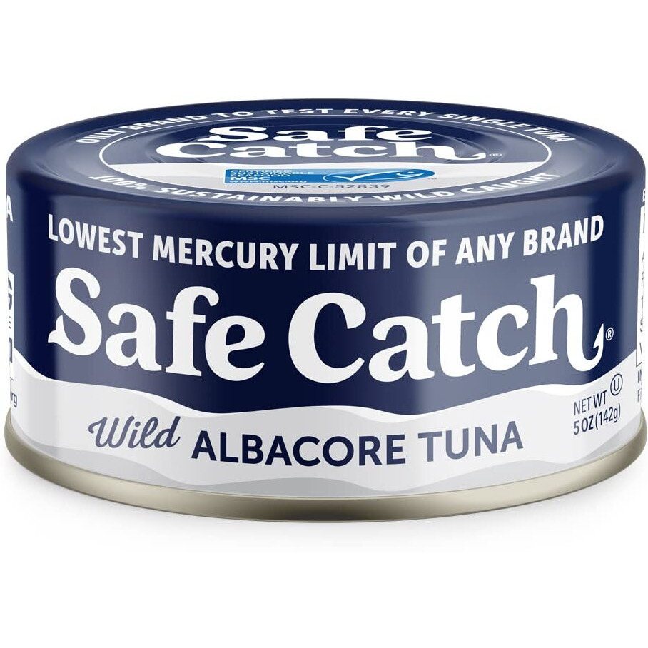 Safe Catch Wild Albacore Tuna Canned Low Mercury Can Tuna Fish Steak Gluten-Free Keto Food Non-Gmo Kosher Paleo-Friendly High Protein Every Can Of Tuna Is Tested No Water Oil Tuna, Pack Of 6 5Oz