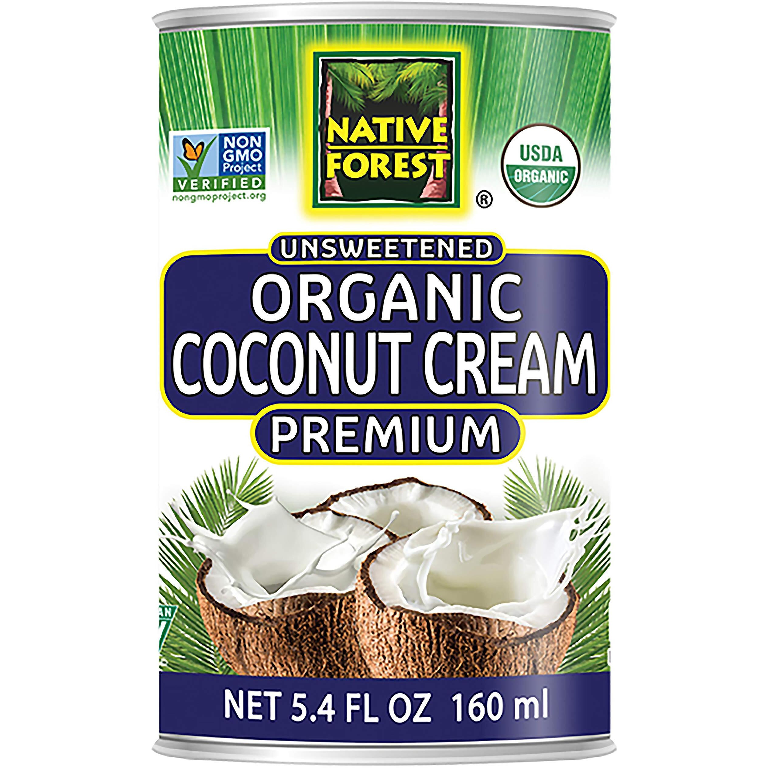 Native Forest Organic Unsweetened Premium Coconut Cream - Heavy Cream, Dairy Substitute, Dairy Free, Non-Gmo, Usda Organic - 5.4 Fl Oz (Pack Of 12)
