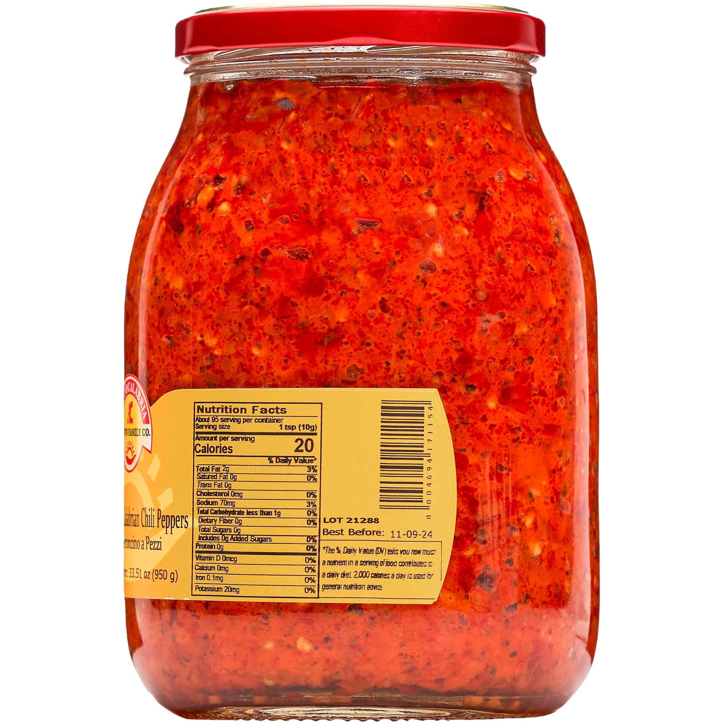 Crushed Calabrian Chili Pepper, Paste/Spread, 33.5 Oz Club Pack Size, All Natural, Non-Gmo, Product Of Italy, Glass Tuttocalabria