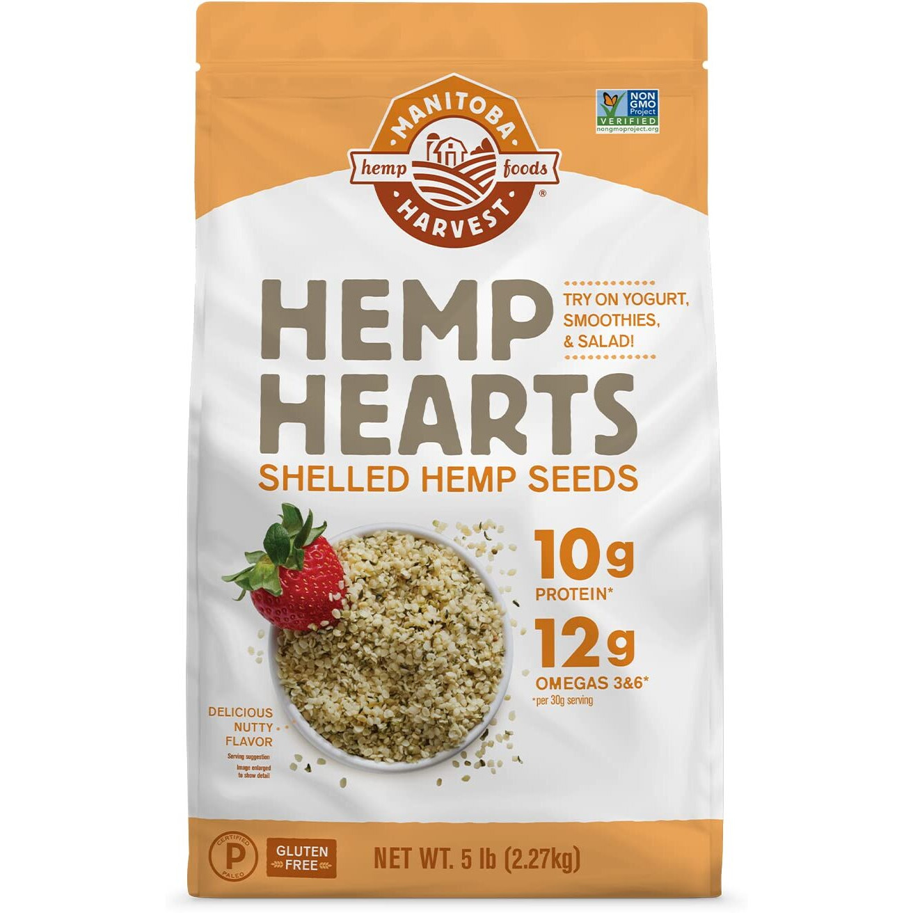 Hemp Seeds, 5 Lb 10G Plant Based Protein And 12G Omega 3 & 6 Per Serving | Perfect For Smoothies, Yogurt & Salad | Non-Gmo, Vegan, Keto, Paleo, Gluten Free | Manitoba Harvest