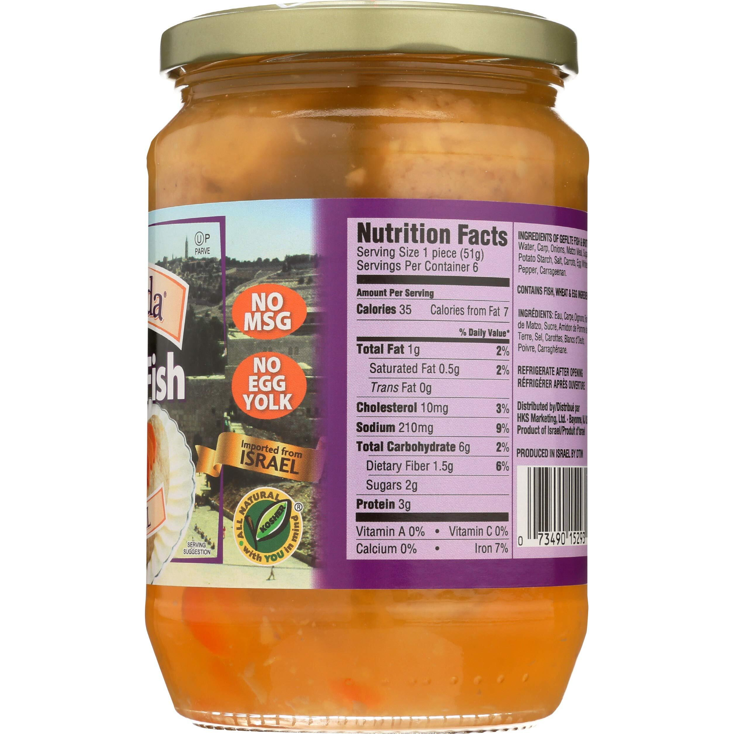 Yehuda Sweet Gefilte Fish, 24Oz (2 Pack) Kosher For Passover