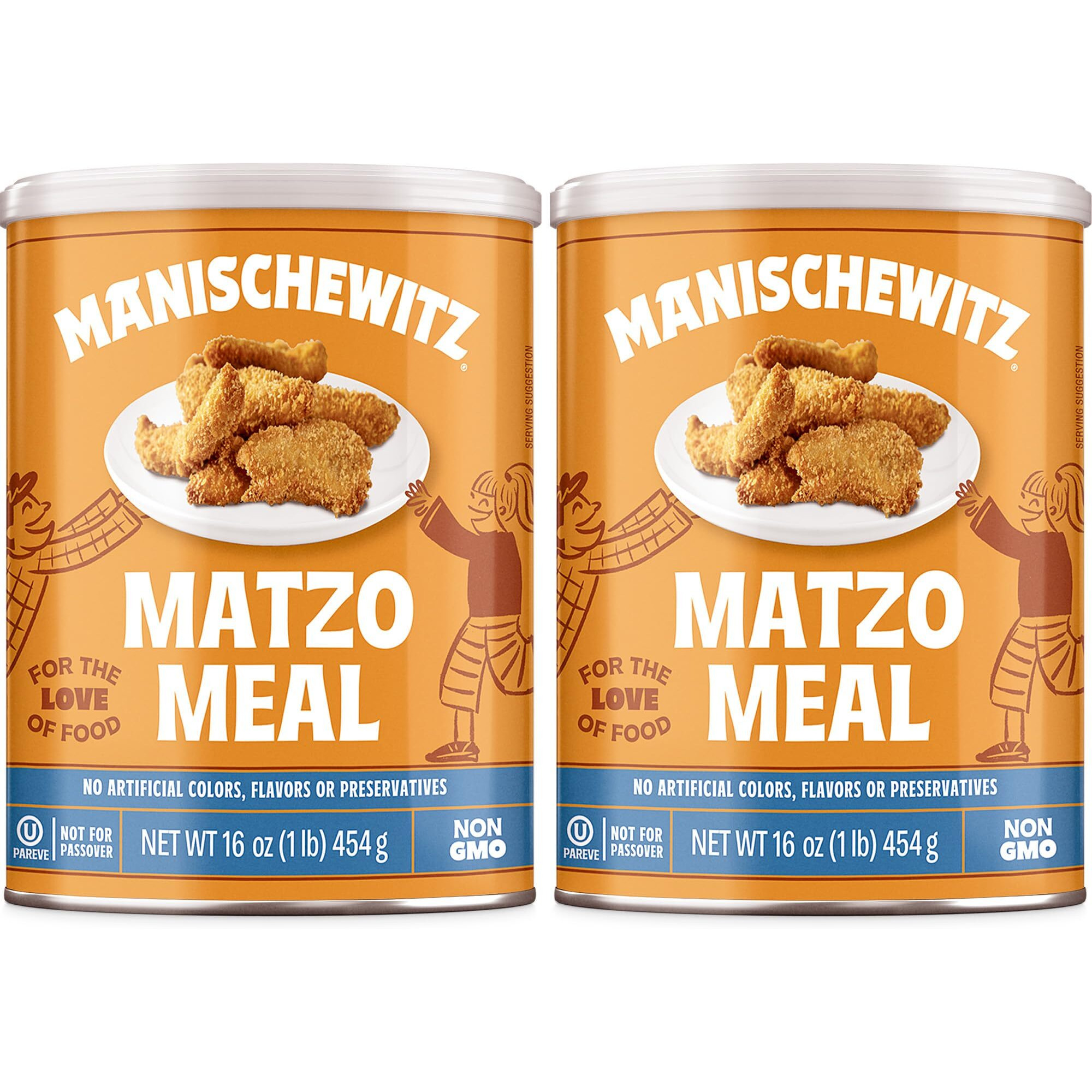 Manischewitz Matzo Meal Daily Canister, 1 Pound (Pack Of 2)