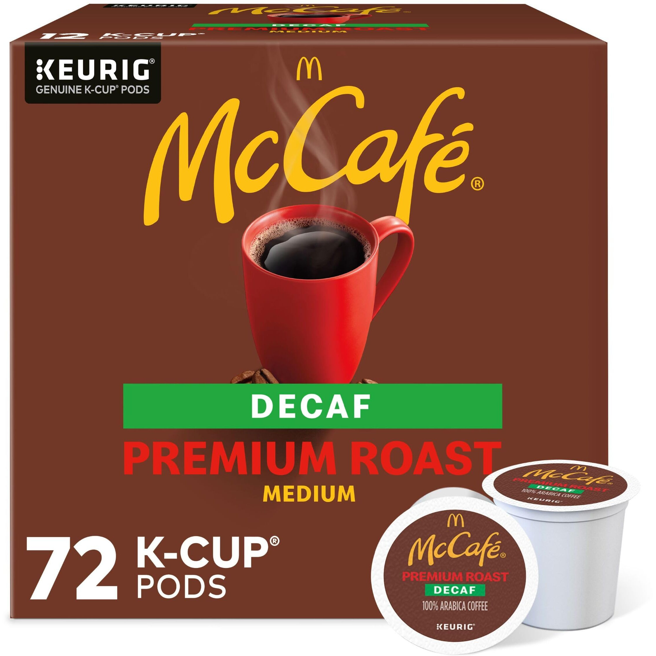 Mccafe Premium Roast Decaf Coffee, Single Serve Keurig K-Cup Pods, Decaffeinated, 72 Count (6 Packs Of 12)
