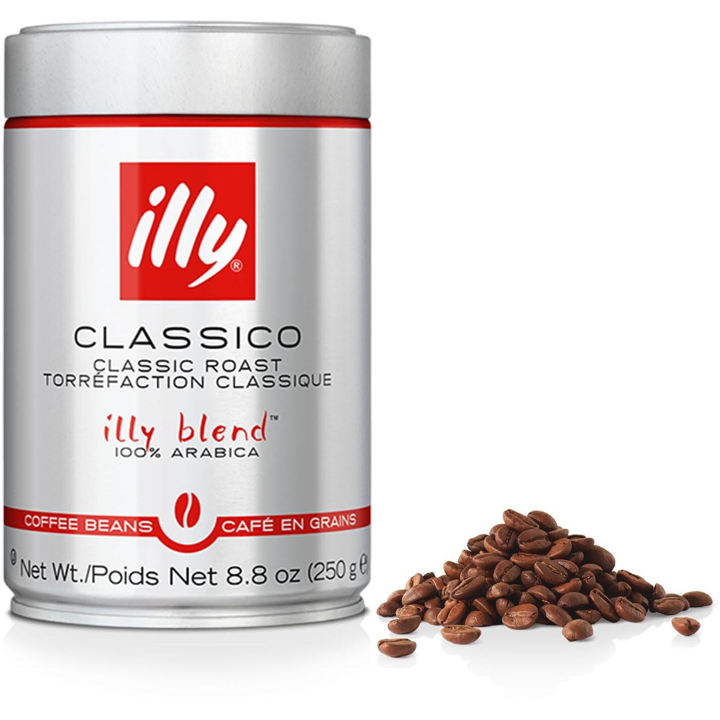Illy Whole Bean Coffee - Perfectly Roasted Whole Coffee Beans - Classico Medium Roast - With Notes Of Caramel, Orange Blossom & Jasmine - 100% Arabica Coffee - No Preservatives - 8.8 Ounce