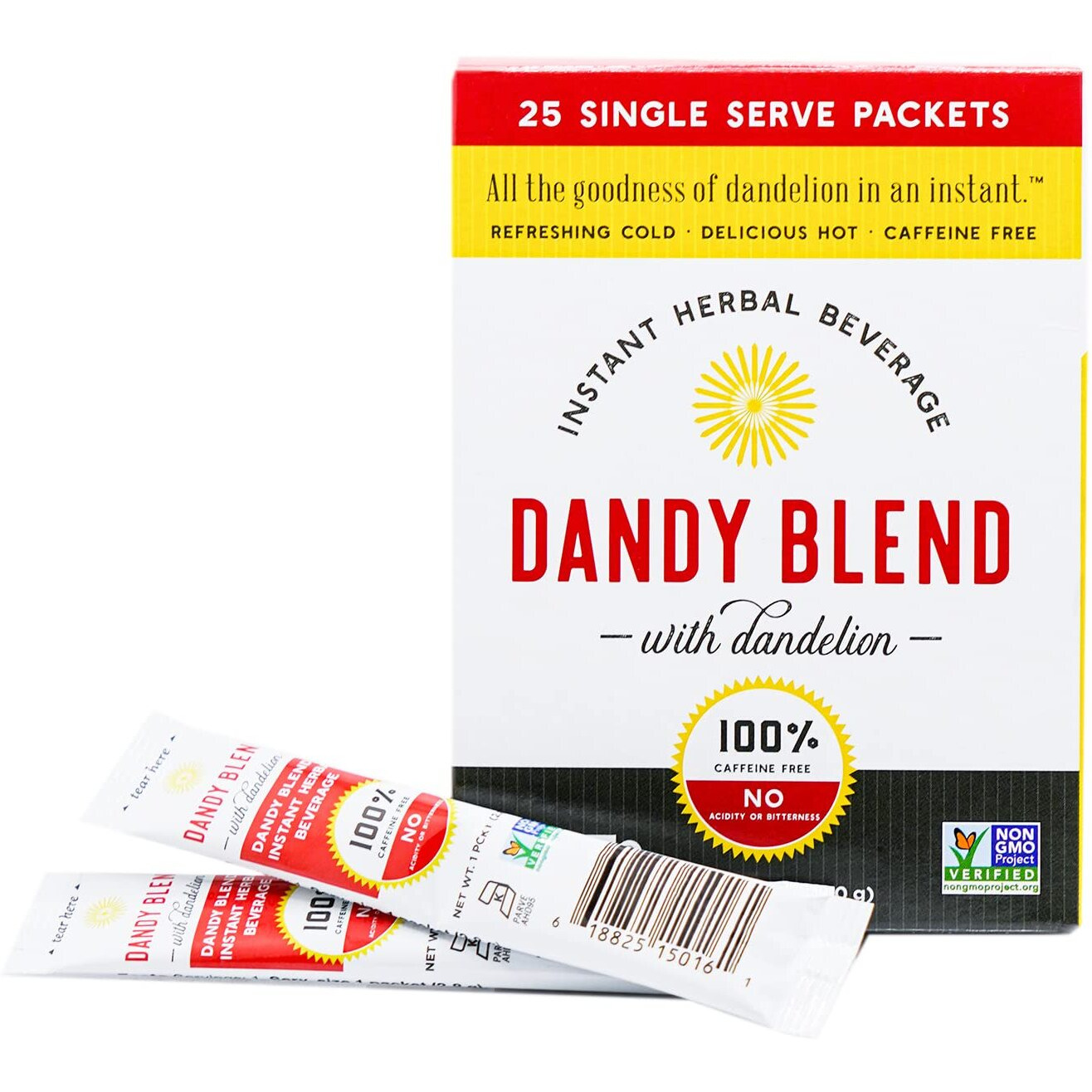 25 Individual Servings Of Original Dandy Blend Instant Herbal Beverage With Dandelion, 2.5 Oz Box
