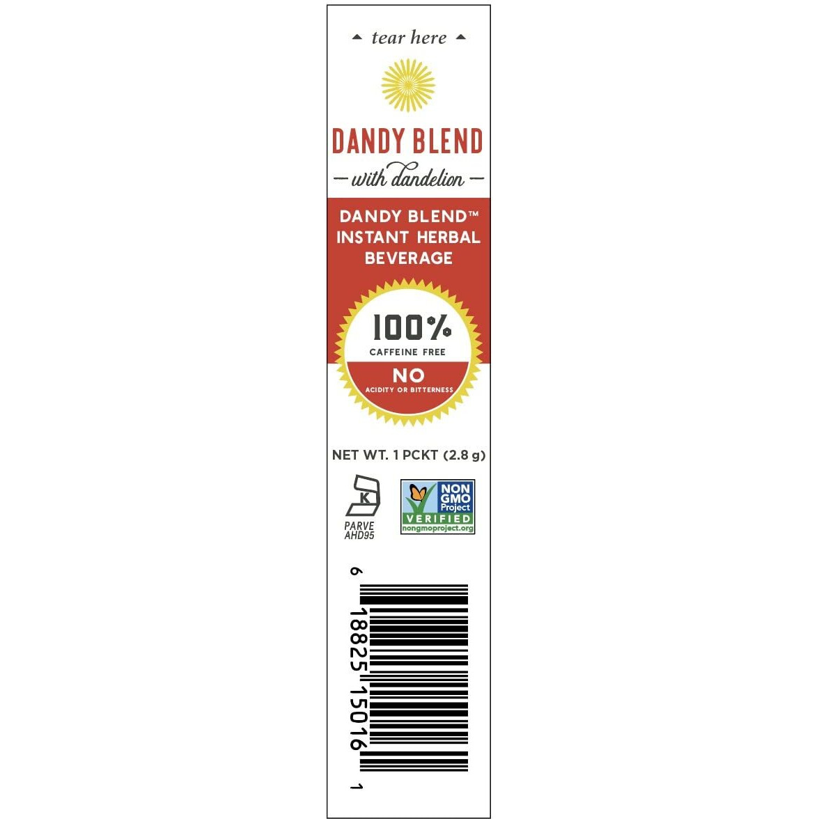 25 Individual Servings Of Original Dandy Blend Instant Herbal Beverage With Dandelion, 2.5 Oz Box
