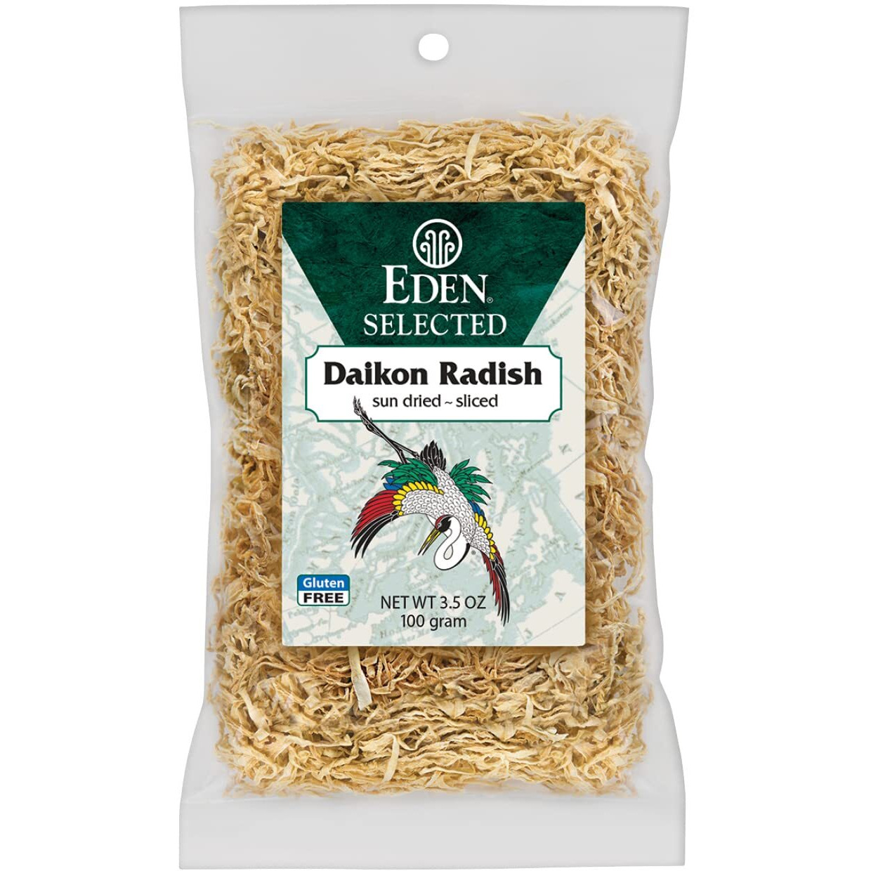 Eden Daikon Radish, Sun Dried And Finely Sliced, Traditionally Made In Japan, 3.5 Oz