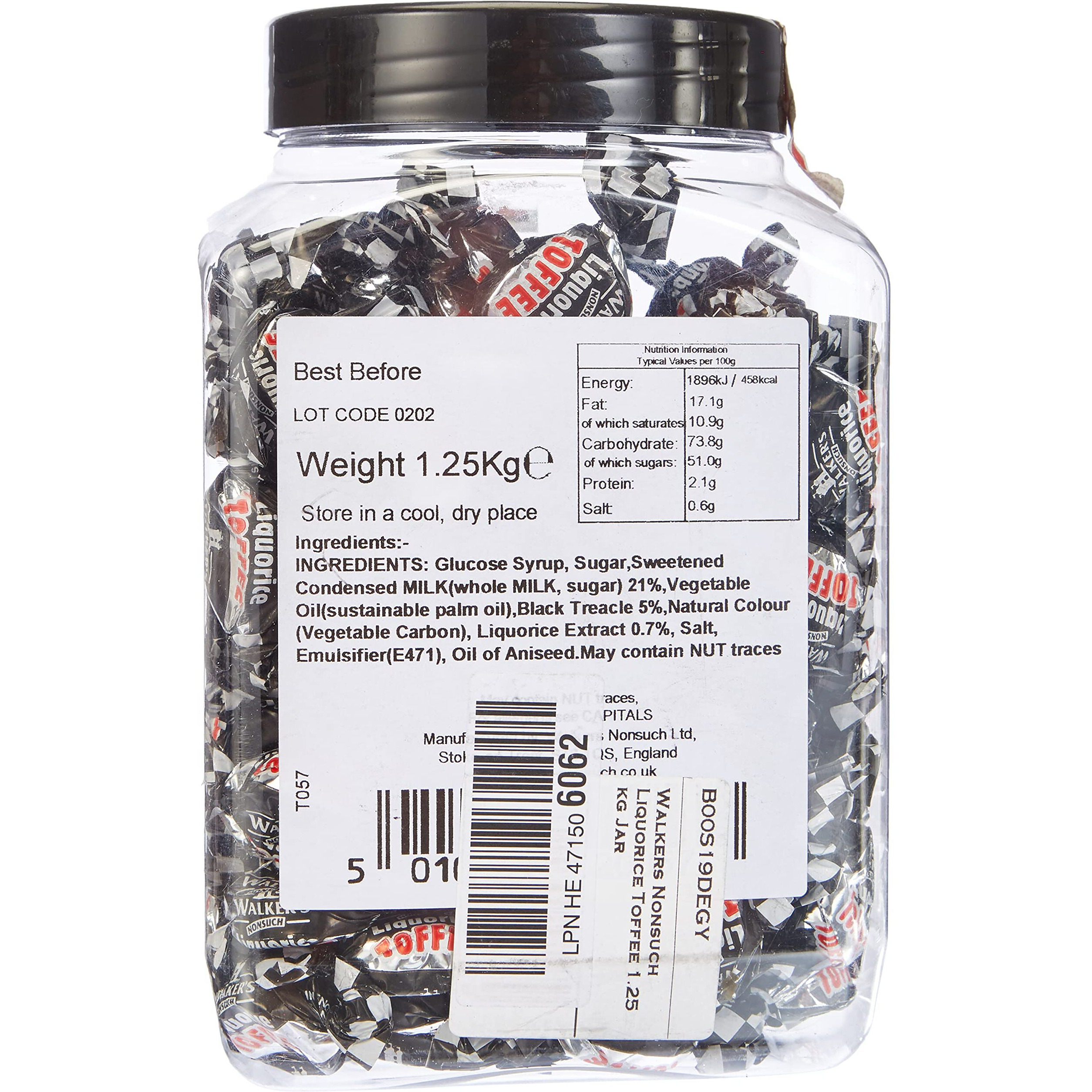 Walkers Liquorice Toffee 1.25Kg Jar