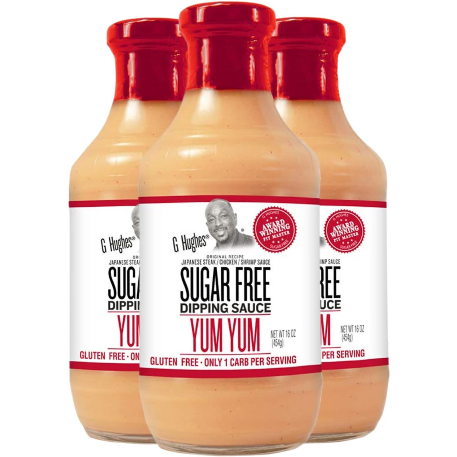G Hughes Sugar Free Yum Yum Sauce - Gluten Free Yum Yum Sauce, Keto Dipping Sauce, Sugar Free Dipping Sauces, Low Carb Yum Yum Sauce Original, Sugar Free Dressings And Sauces - 16 Oz (3-Pack)