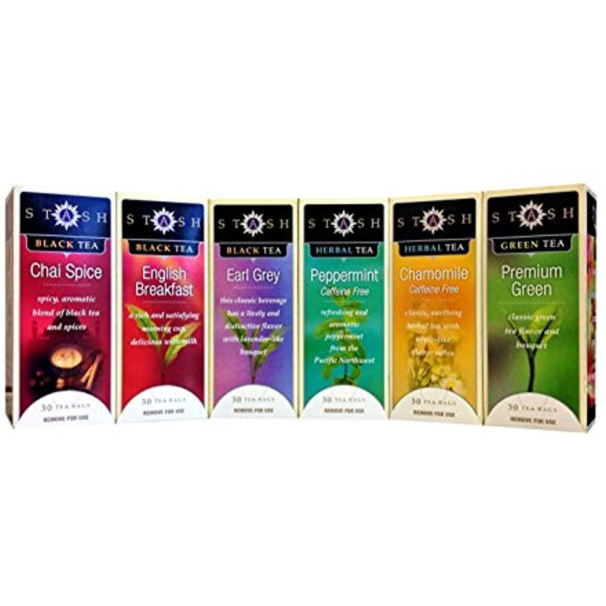 Stash Tea - 6 Flavor Assorted Tea Collection - 30 Tea Bags Each