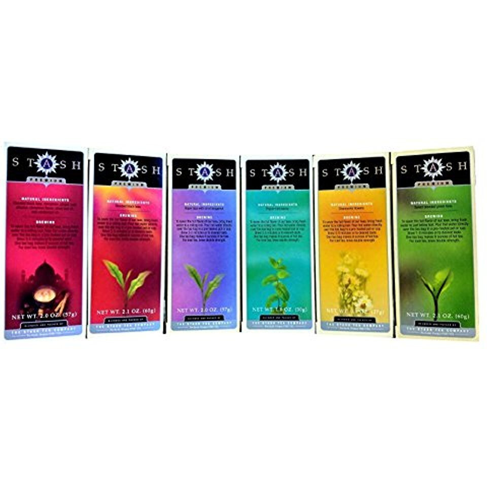 Stash Tea - 6 Flavor Assorted Tea Collection - 30 Tea Bags Each