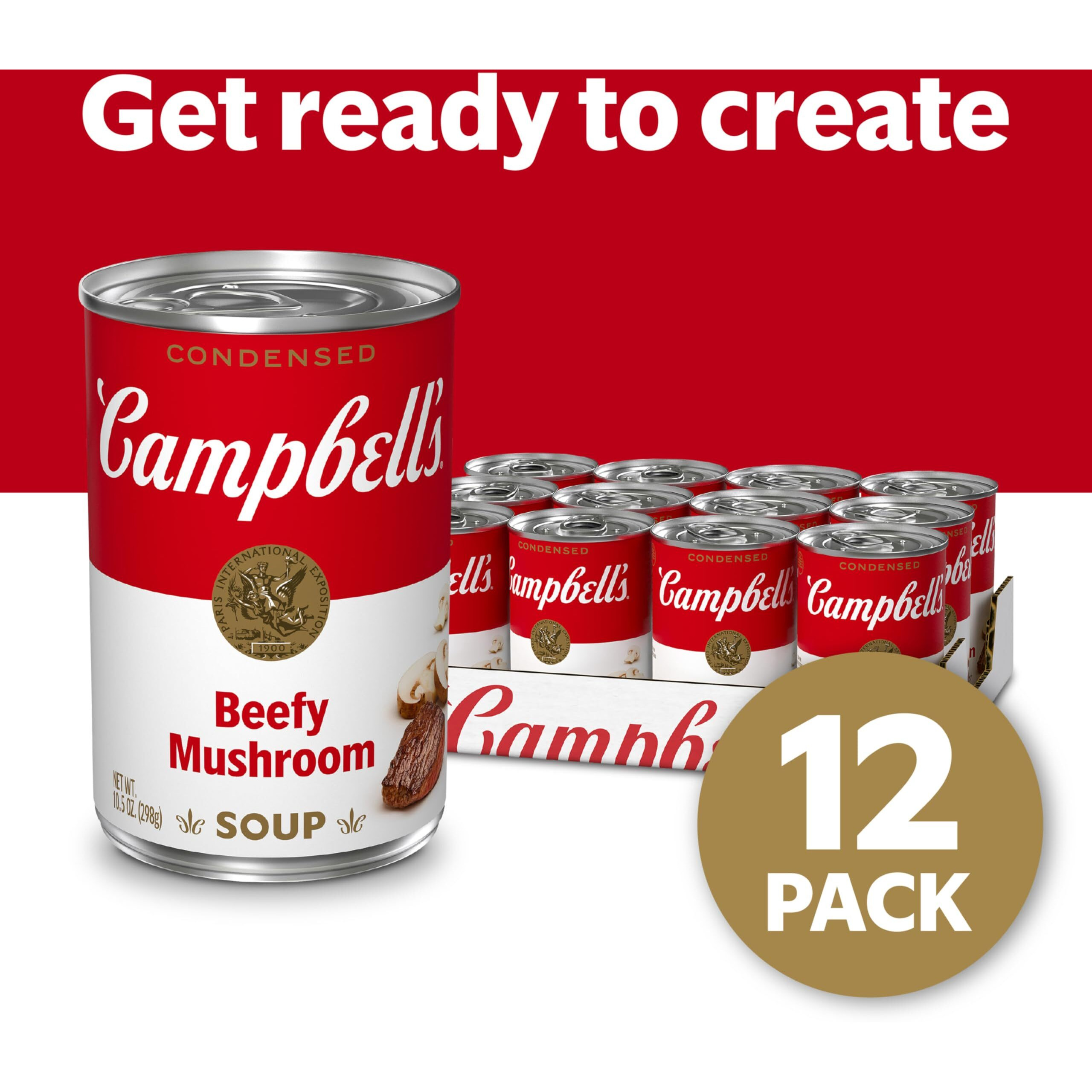 Campbell's Condensed Beefy Mushroom Soup, 10.5 Ounce Can (Pack Of 12)