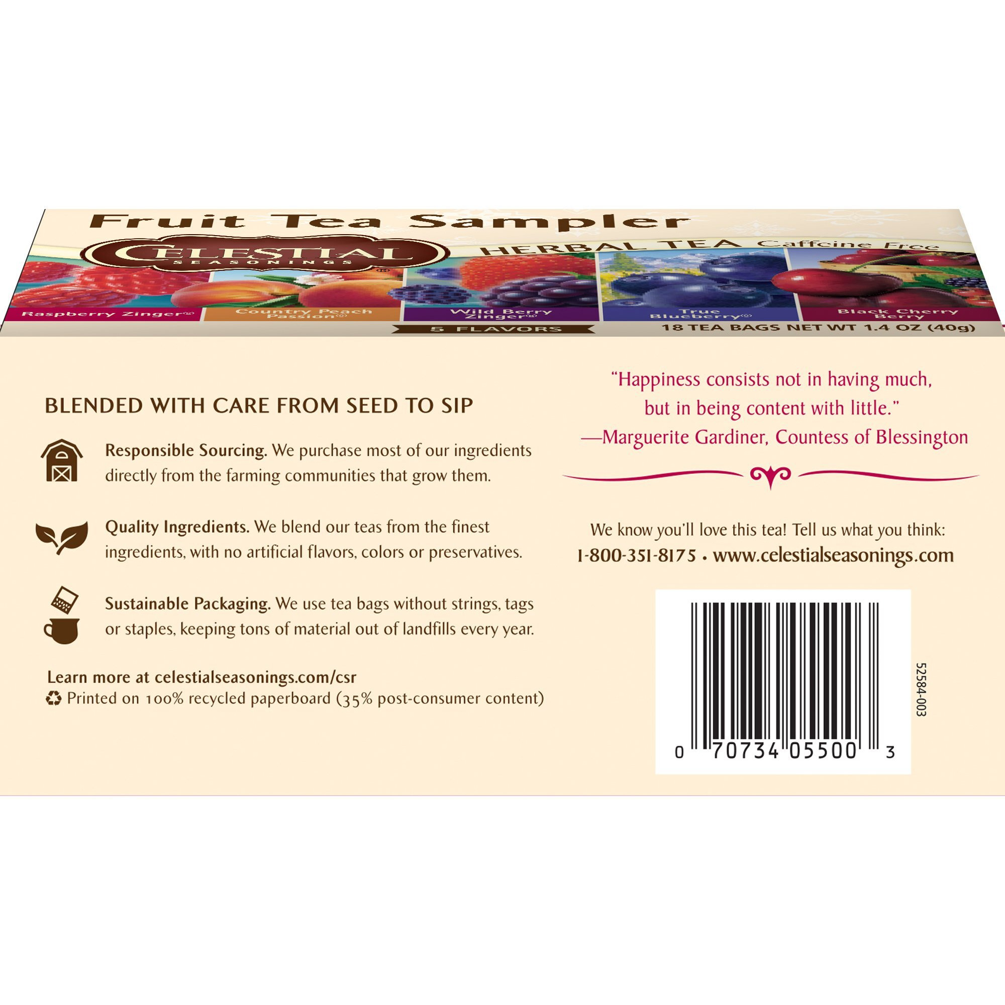 Celestial Seasonings Fruit Tea Sampler, 18 Count (Pack Of 2)