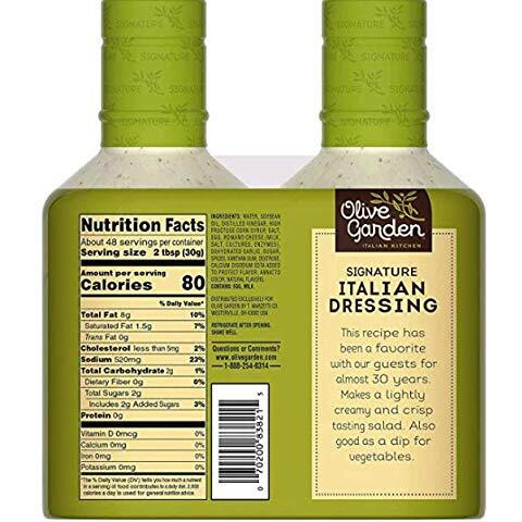 Olive Garden Signature Italian Salad Dressing, 20 Fl Oz (Pack Of 2)