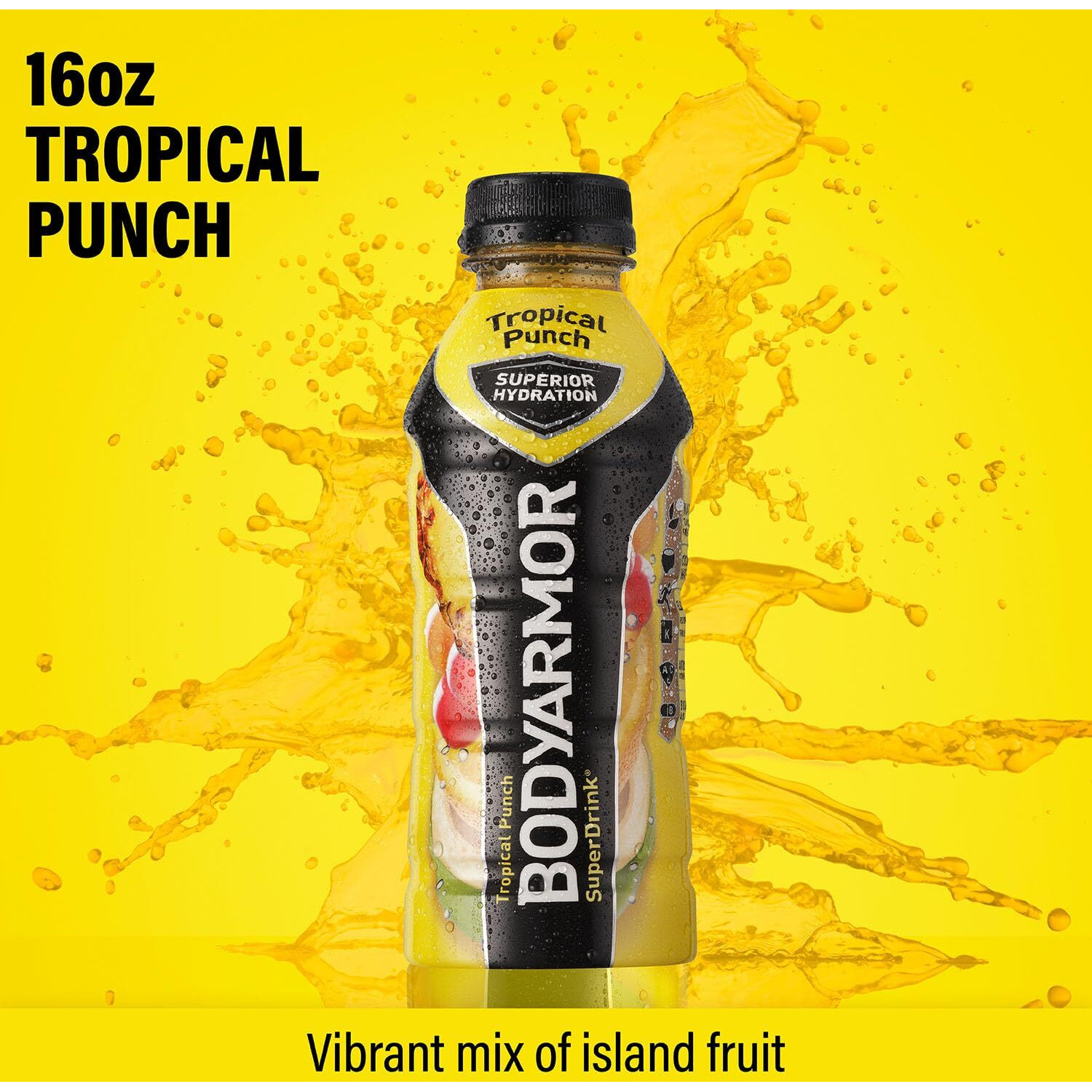 Bodyarmor Sports Drink Sports Beverage, Tropical Punch, Coconut Water Hydration, Natural Flavors With Vitamins, Potassium-Packed Electrolytes, Perfect For Athletes, 16 Fl Oz (Pack Of 12)