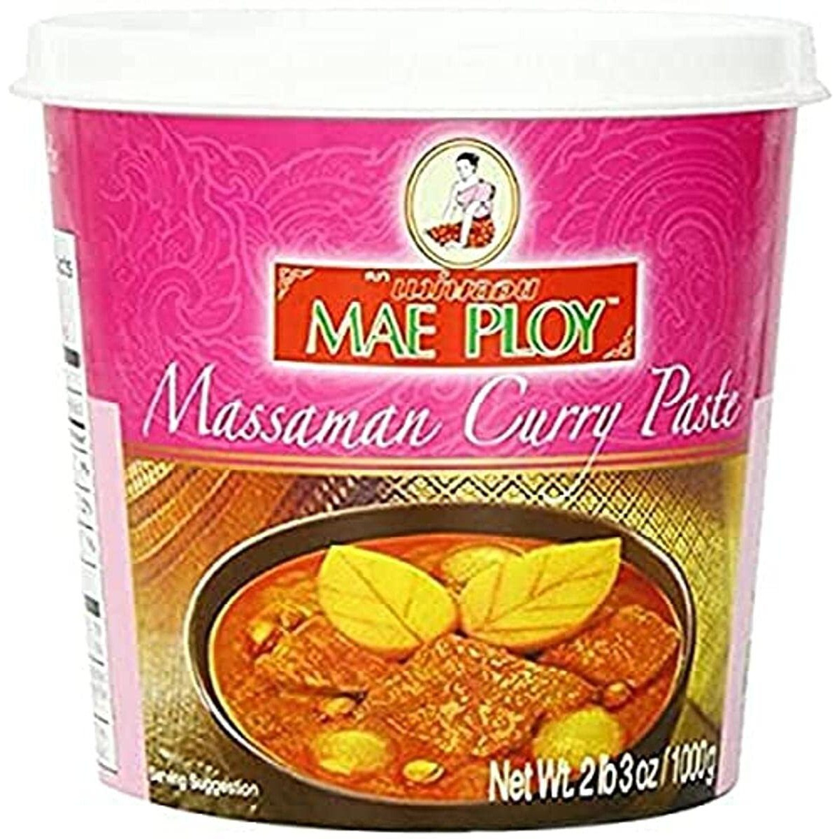 Mae Ploy Massaman Curry Paste, Authentic Thai Masaman Curry Paste For Thai Curries And Other Dishes, Aromatic Blend Of Herbs, Spices And Shrimp Paste (35 Oz Tub)