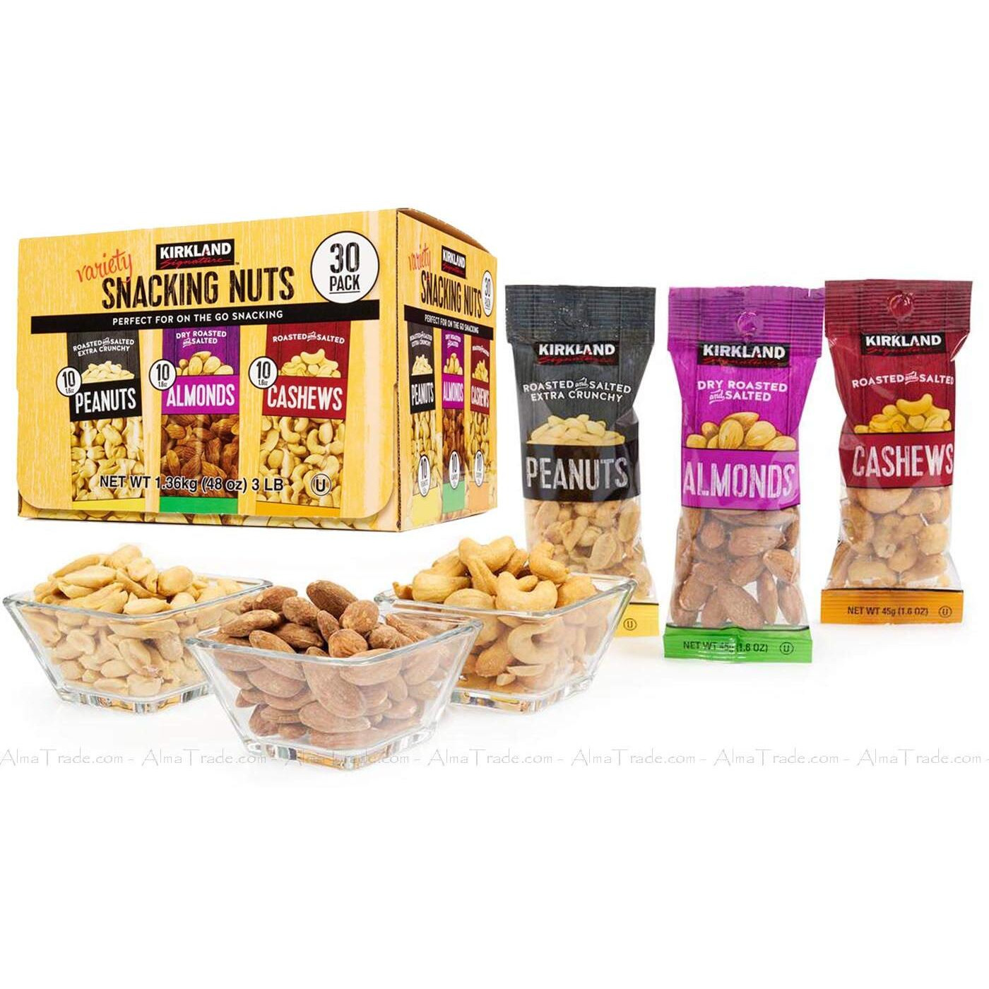 Kirkland Signature Variety Snacking Nuts, 3.0 Lb-30 Count(Pack Of 1)