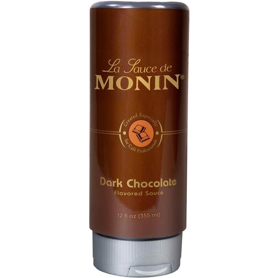 Monin - Gourmet Dark Chocolate Sauce, Velvety And Rich, Great For Desserts, Coffee, And Snacks, Gluten-Free, Non-Gmo (12 Ounce)
