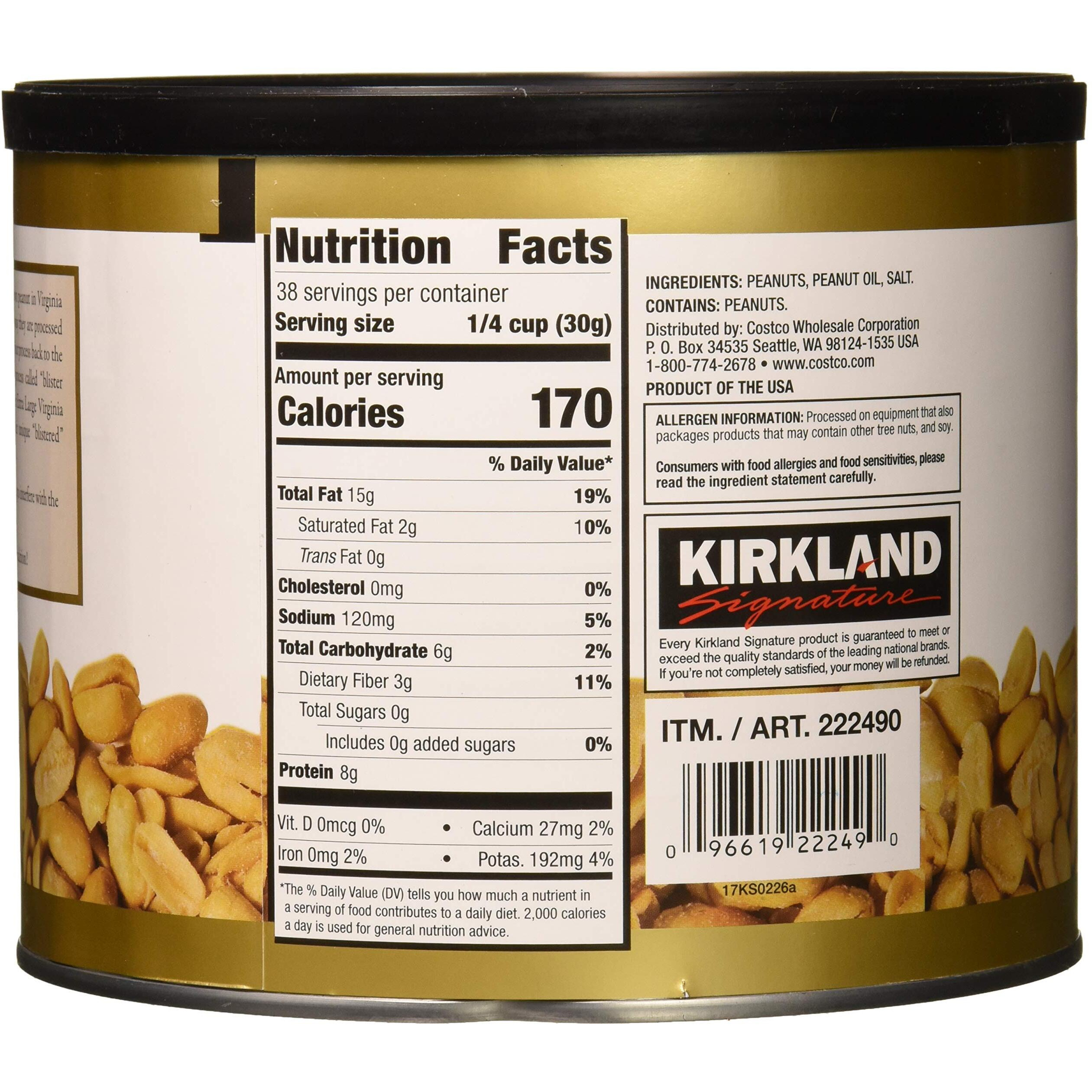 Kirkland Signature Nuts, Super Xl Va Peanuts, 40 Ounce (Pack Of 2)