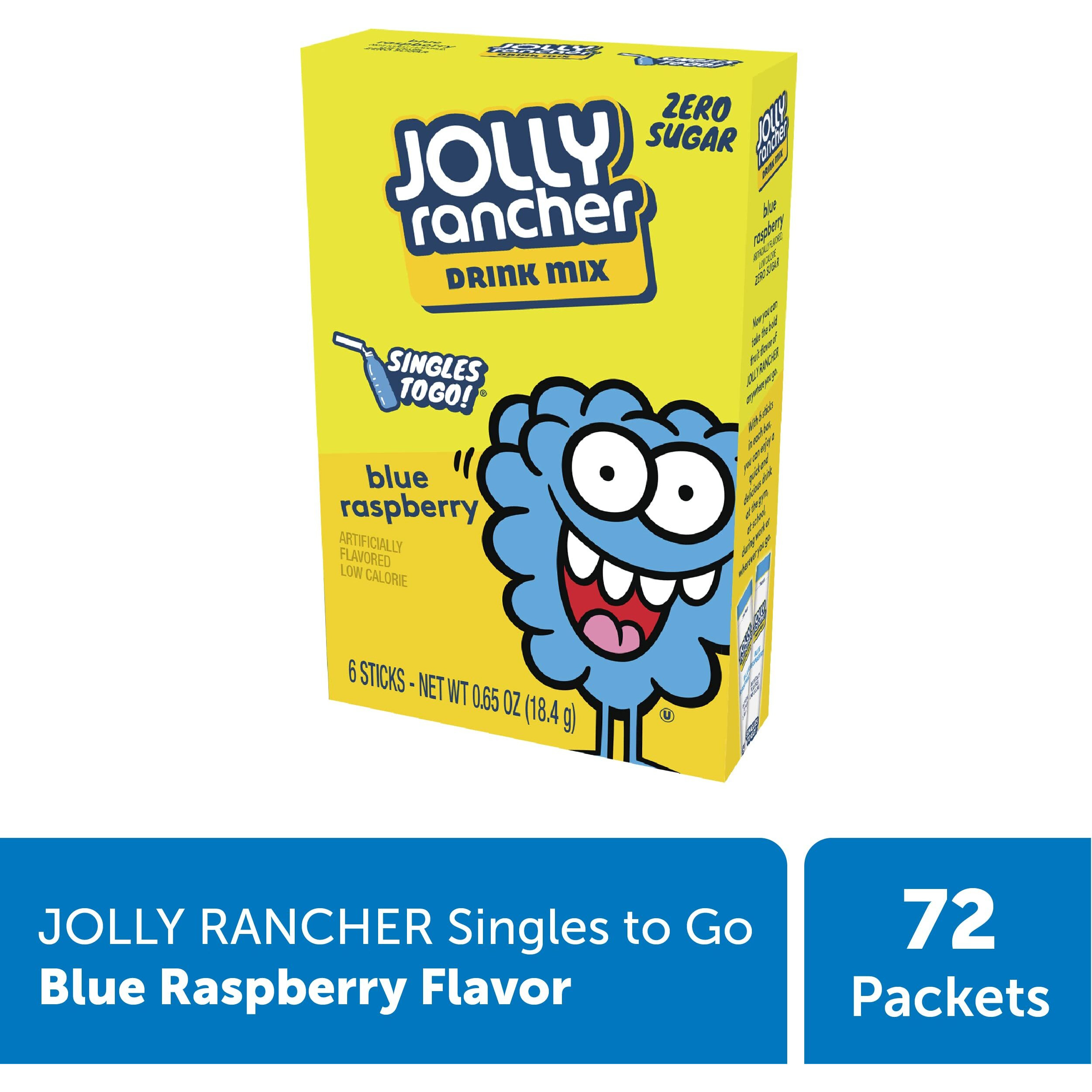 Jolly Rancher Rancher Singles To Go Water Drink Mix, Blue Raspberry, 12 Boxes With 6 Packets Each, 72 Total Servings