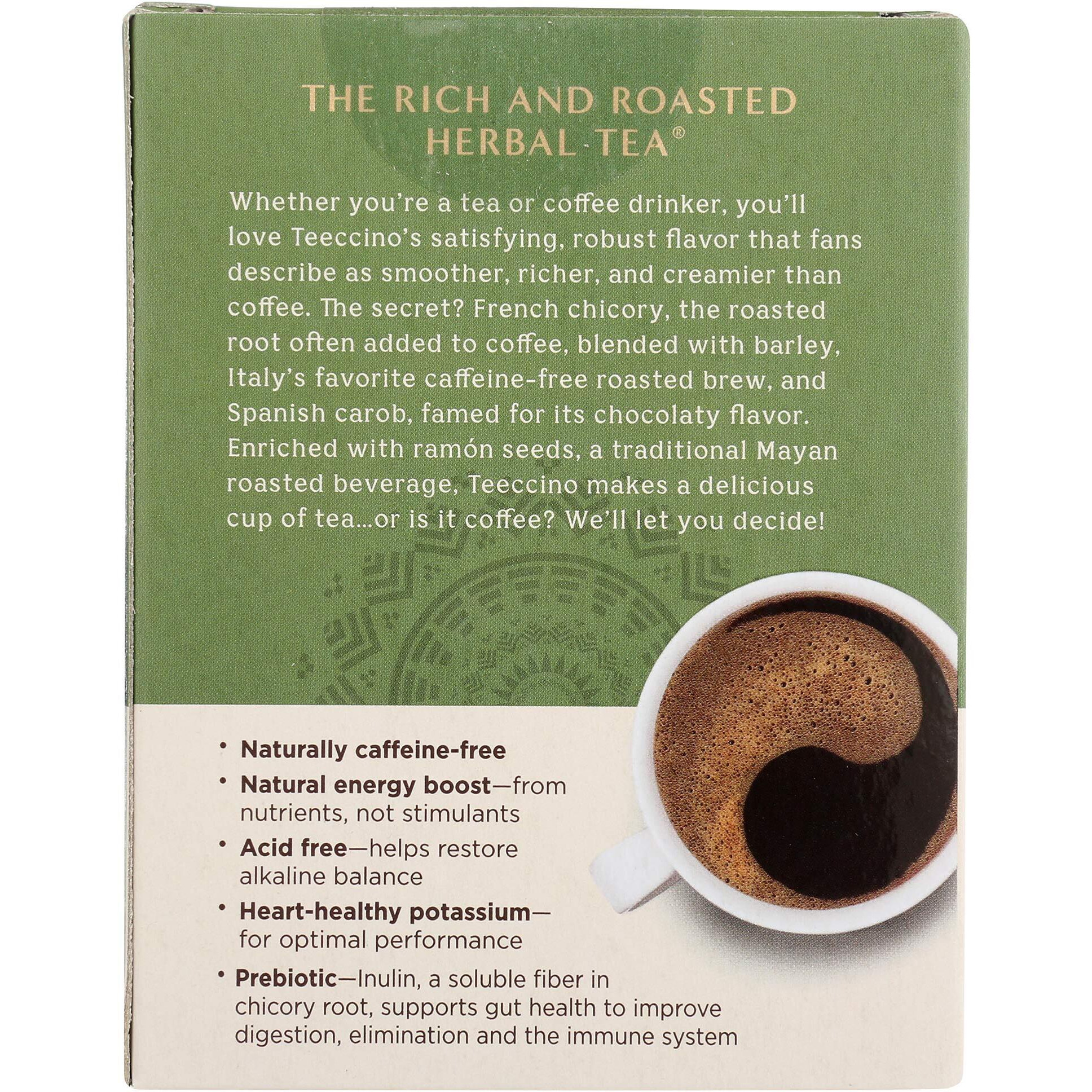 Teeccino French Roast Herbal Tea - Rich & Roasted Herbal Tea Thats Caffeine Free & Prebiotic For Natural Energy, Coffee Alternative, 10 Tea Bags