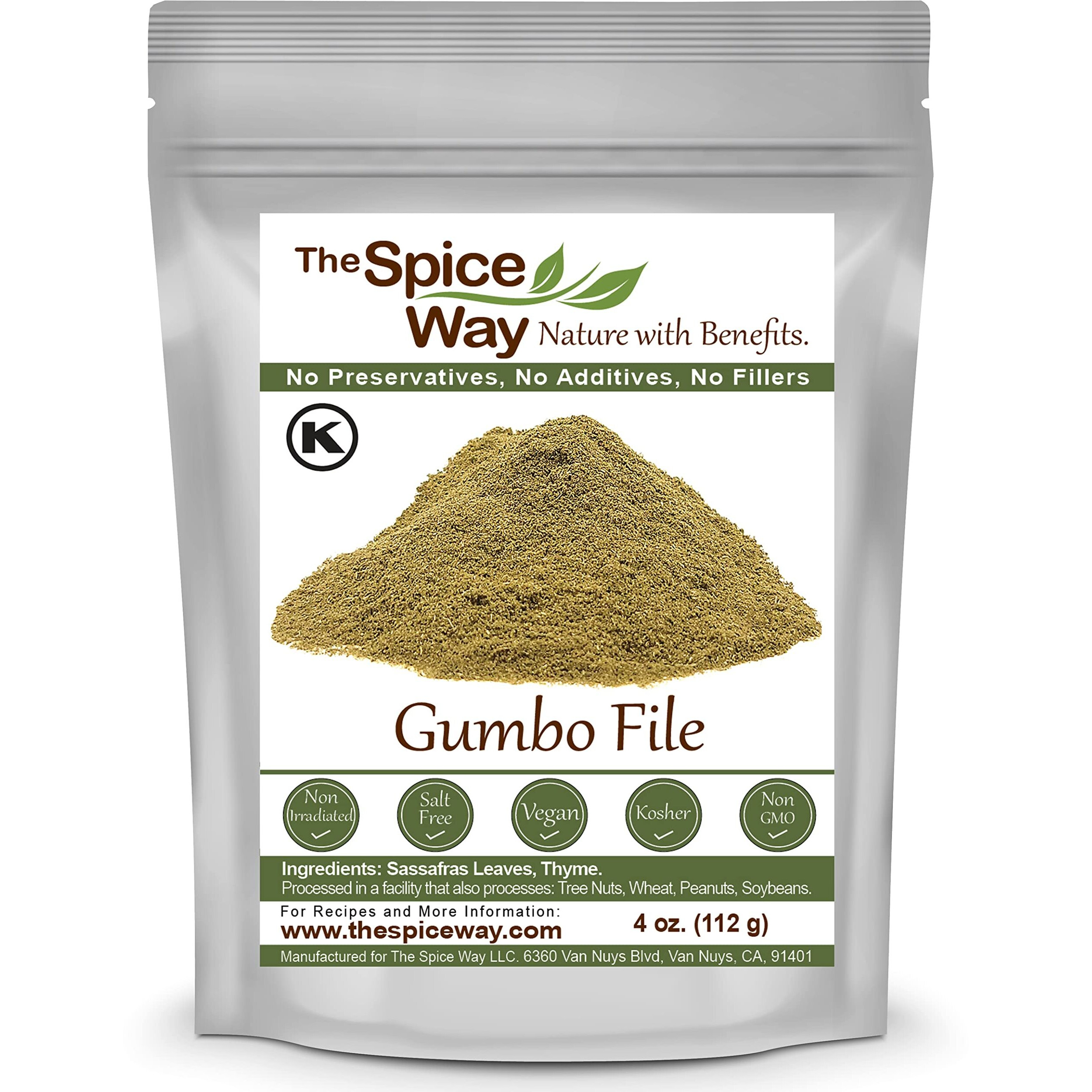 The Spice Way Gumbo File - (4 Oz) Made With Premium Ground Sassafras Tree Leaves