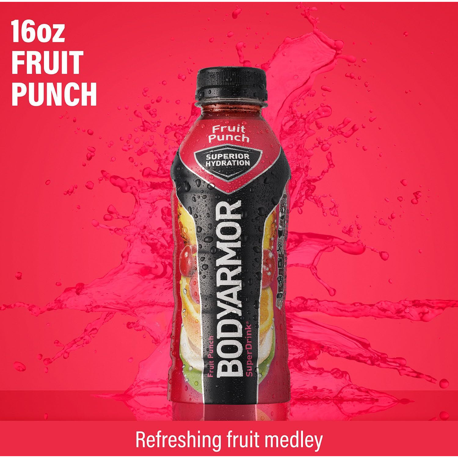 Bodyarmor Sports Drink Sports Beverage, Fruit Punch, Coconut Water Hydration, Natural Flavors With Vitamins, Potassium-Packed Electrolytes, Perfect For Athletes, 16 Fl Oz (Pack Of 12)