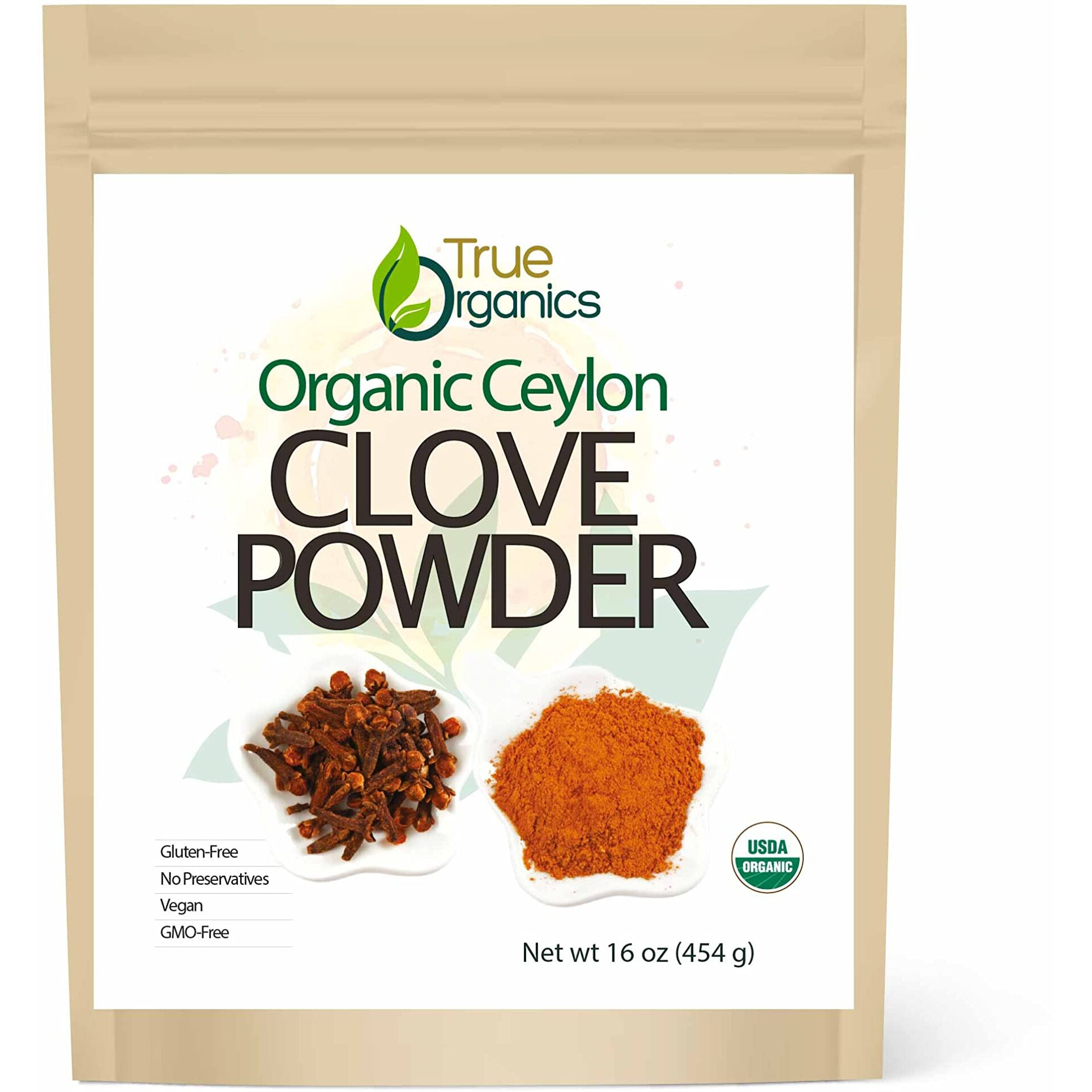 True Organic Ceylon Ground Cloves, 3.5 Ounces, Organic Clove Powder Usda Organic & Kosher Certified, Non-Gmo, Fresh Organic Cloves, Pure Ceylon Premium Quality.